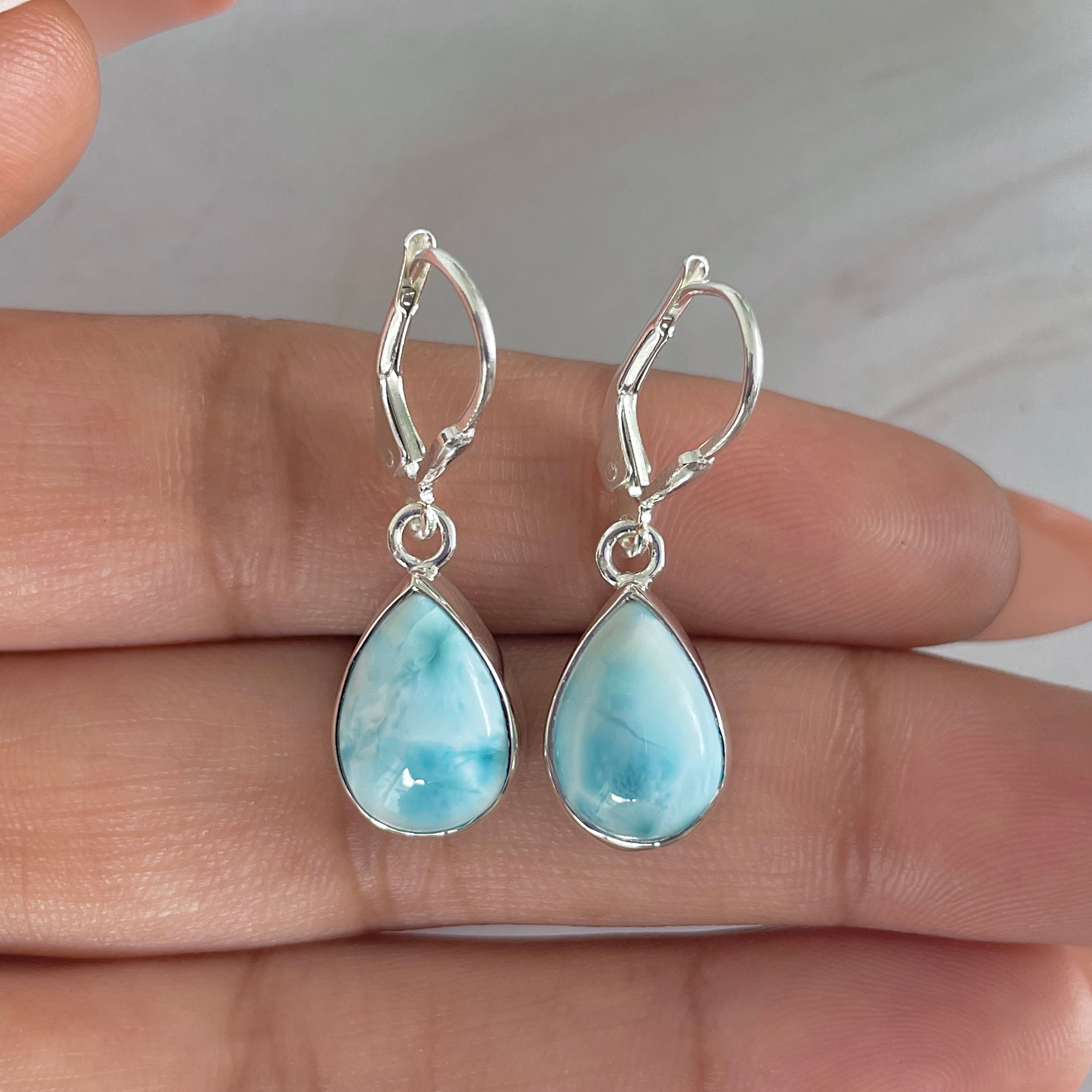 Larimar Earring-(LAR-E-1777.)