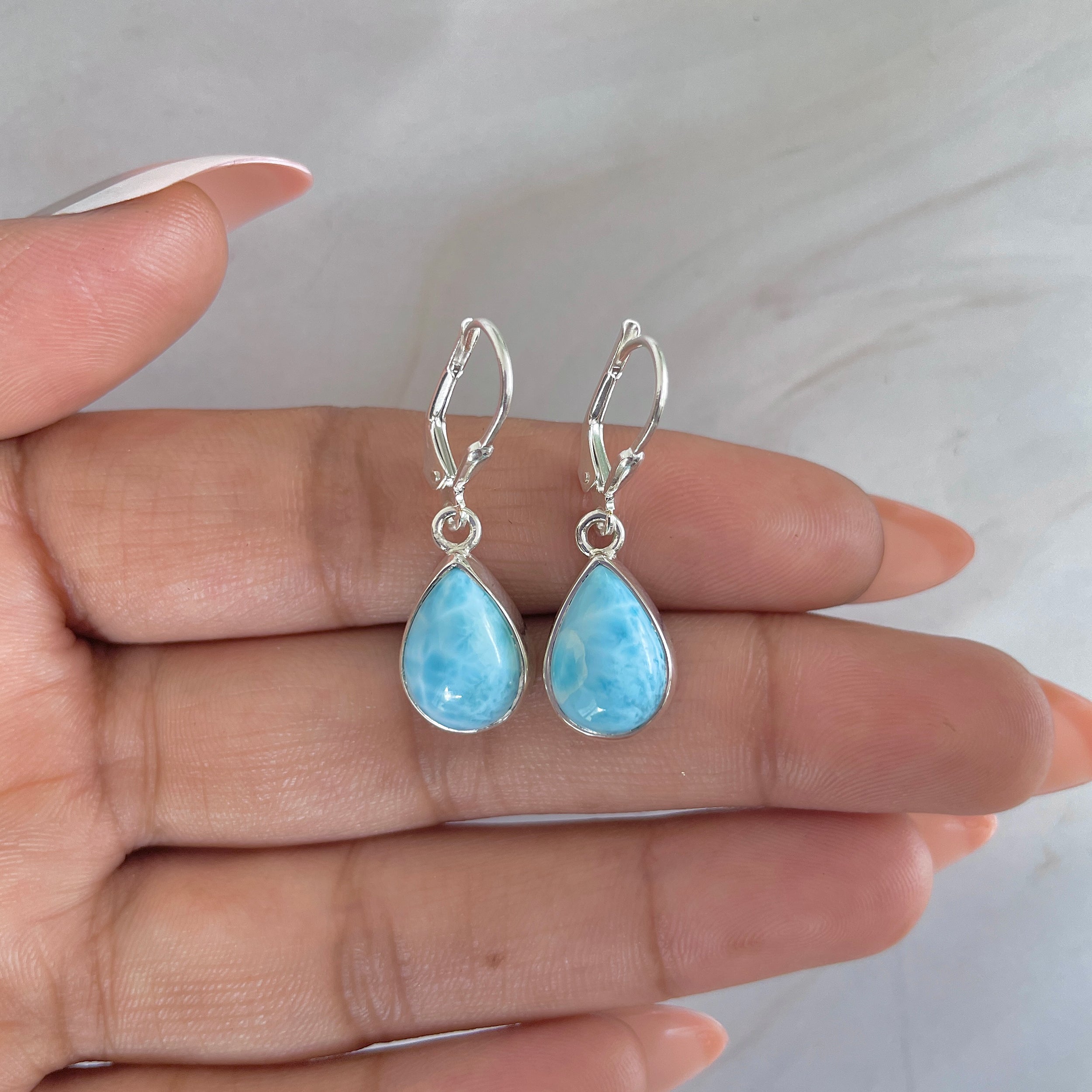 Larimar Earring-(LAR-E-1778.)
