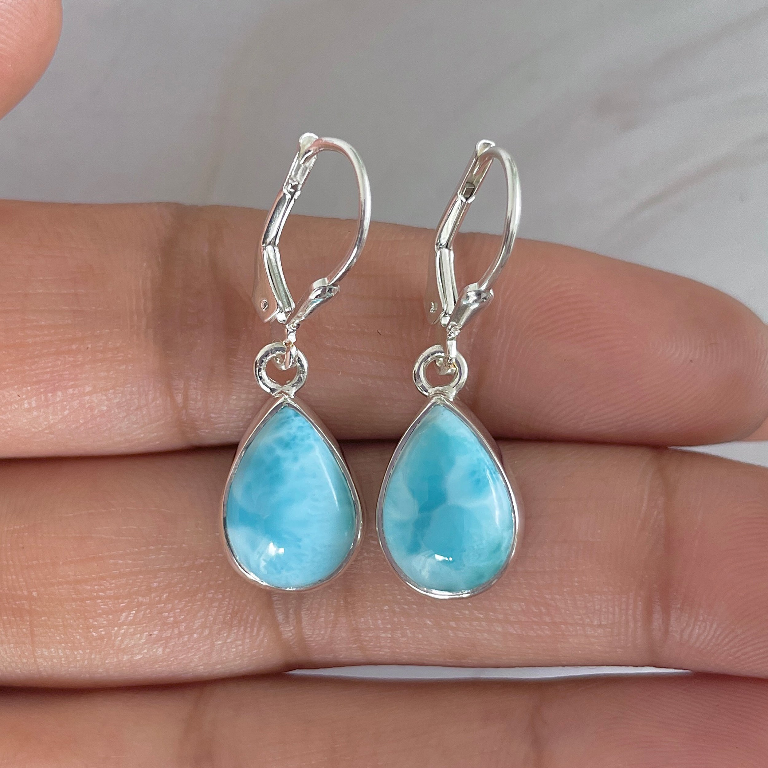 Larimar Earring-(LAR-E-1779.)