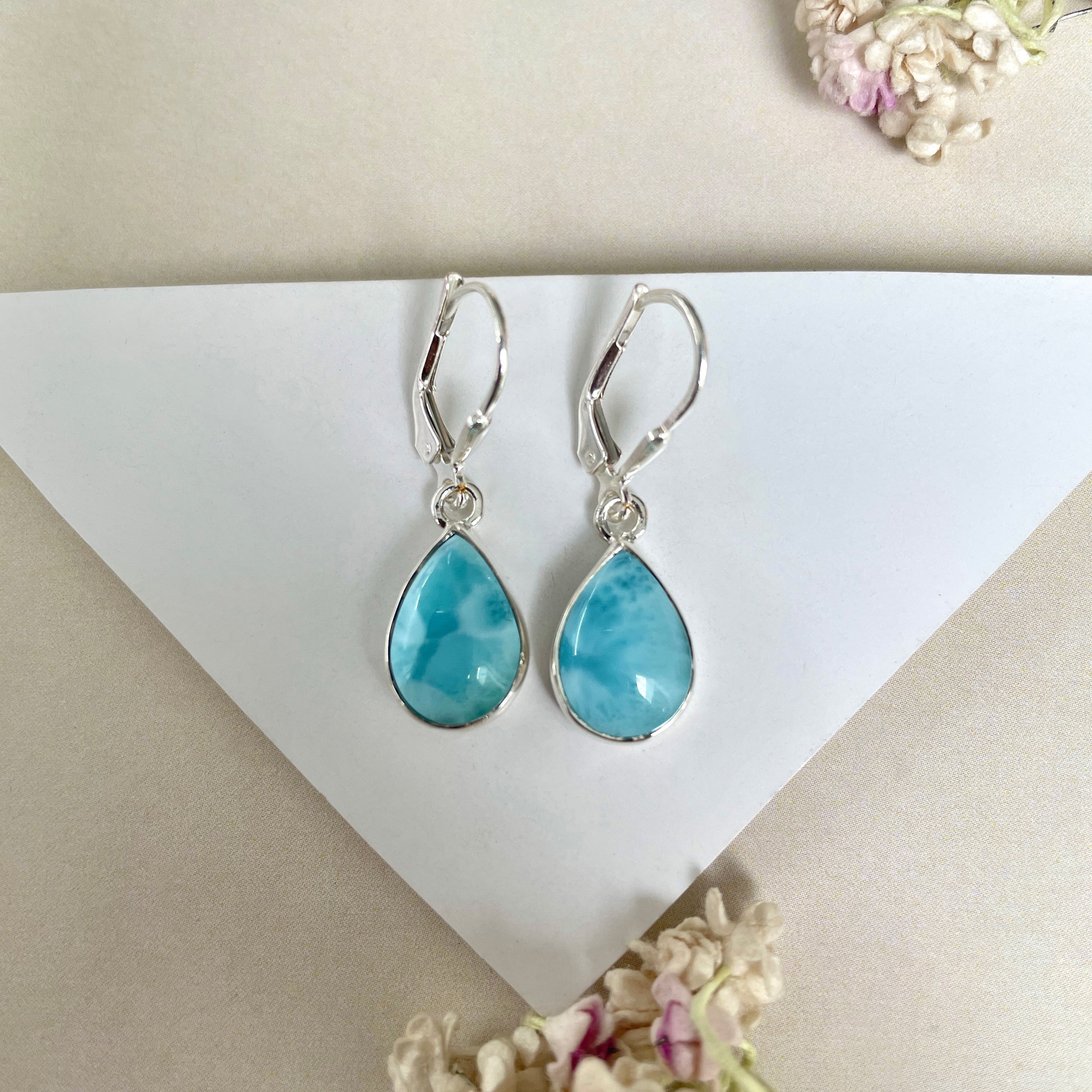 Larimar Earring-(LAR-E-1779.)