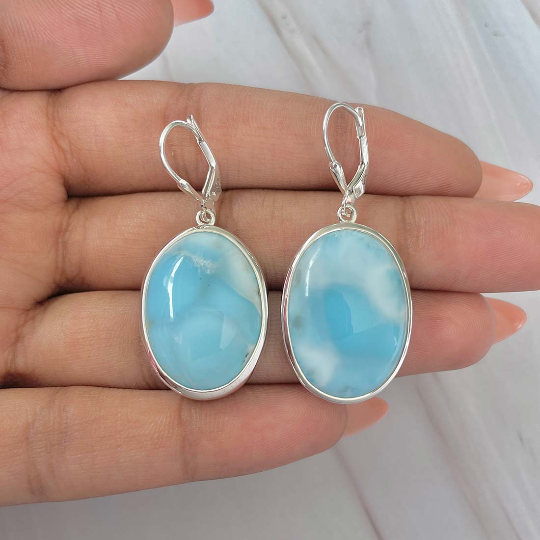 Larimar Earring-(LAR-E-178.)