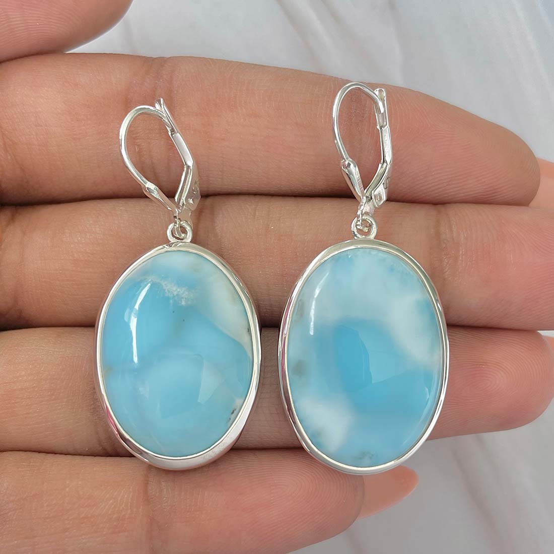 Larimar Earring-(LAR-E-178.)