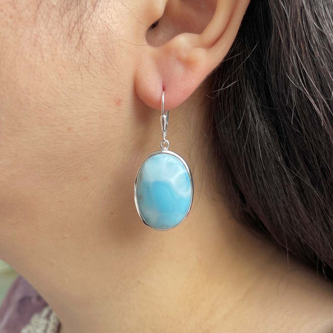 Larimar Earring-(LAR-E-178.)