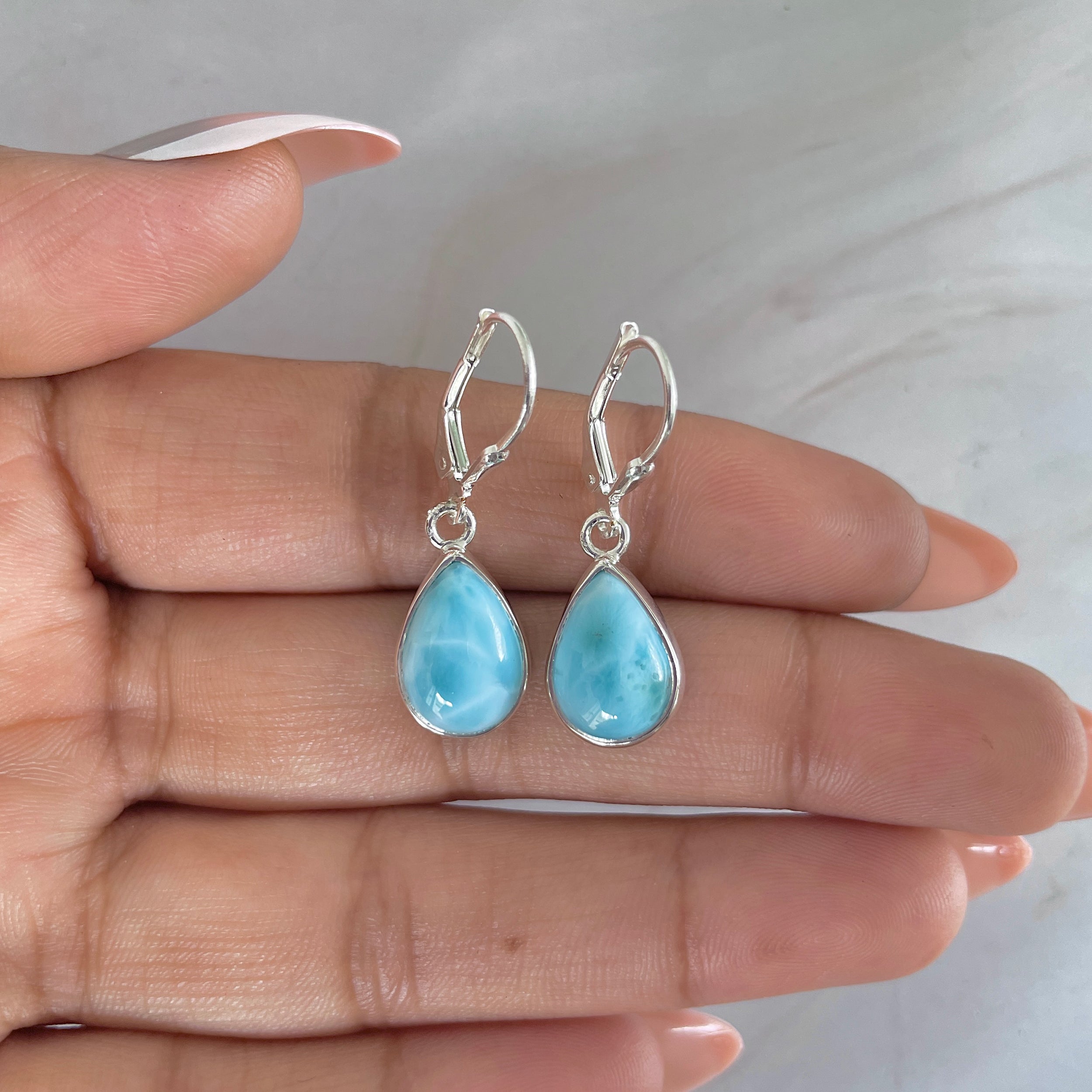 Larimar Earring-(LAR-E-1780.)
