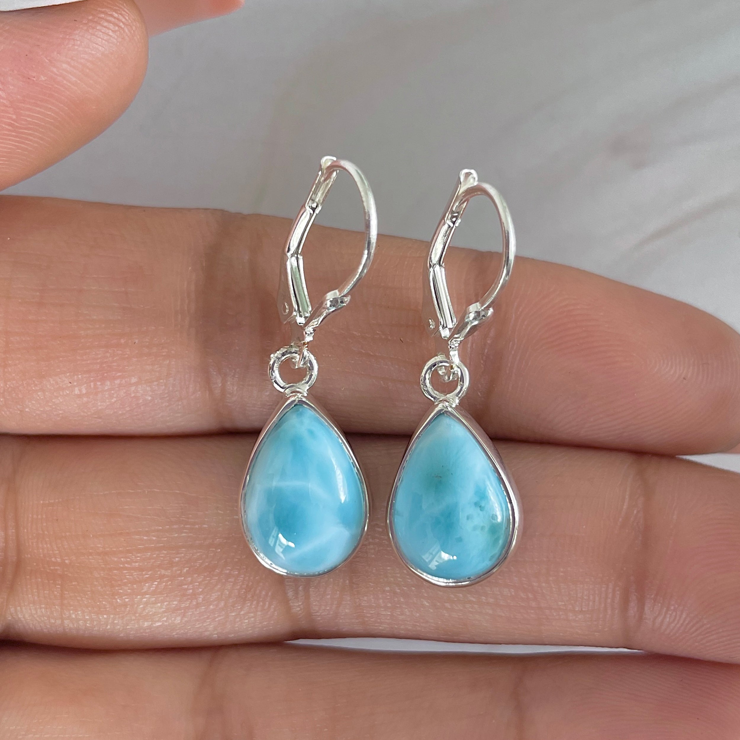 Larimar Earring-(LAR-E-1780.)