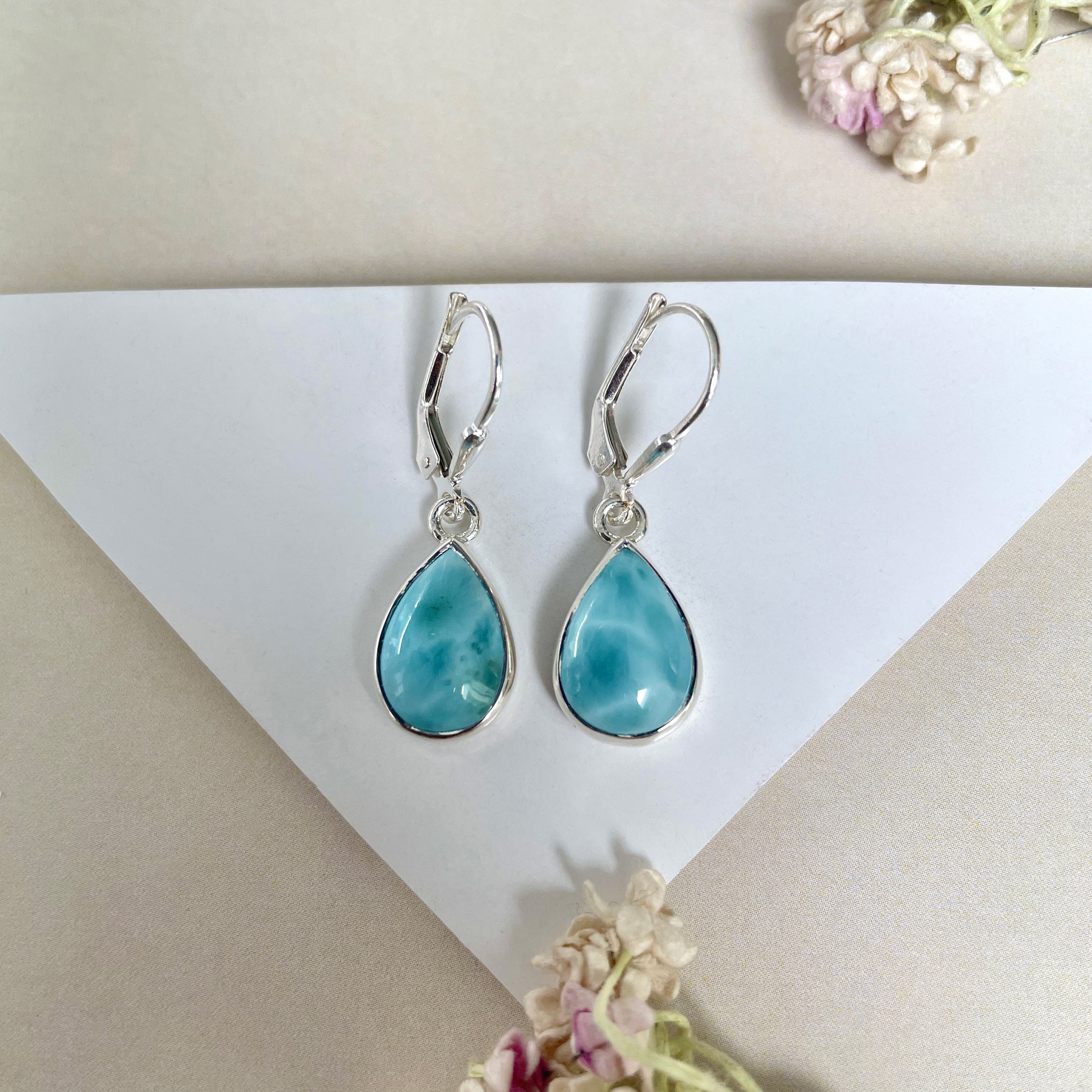 Larimar Earring-(LAR-E-1780.)