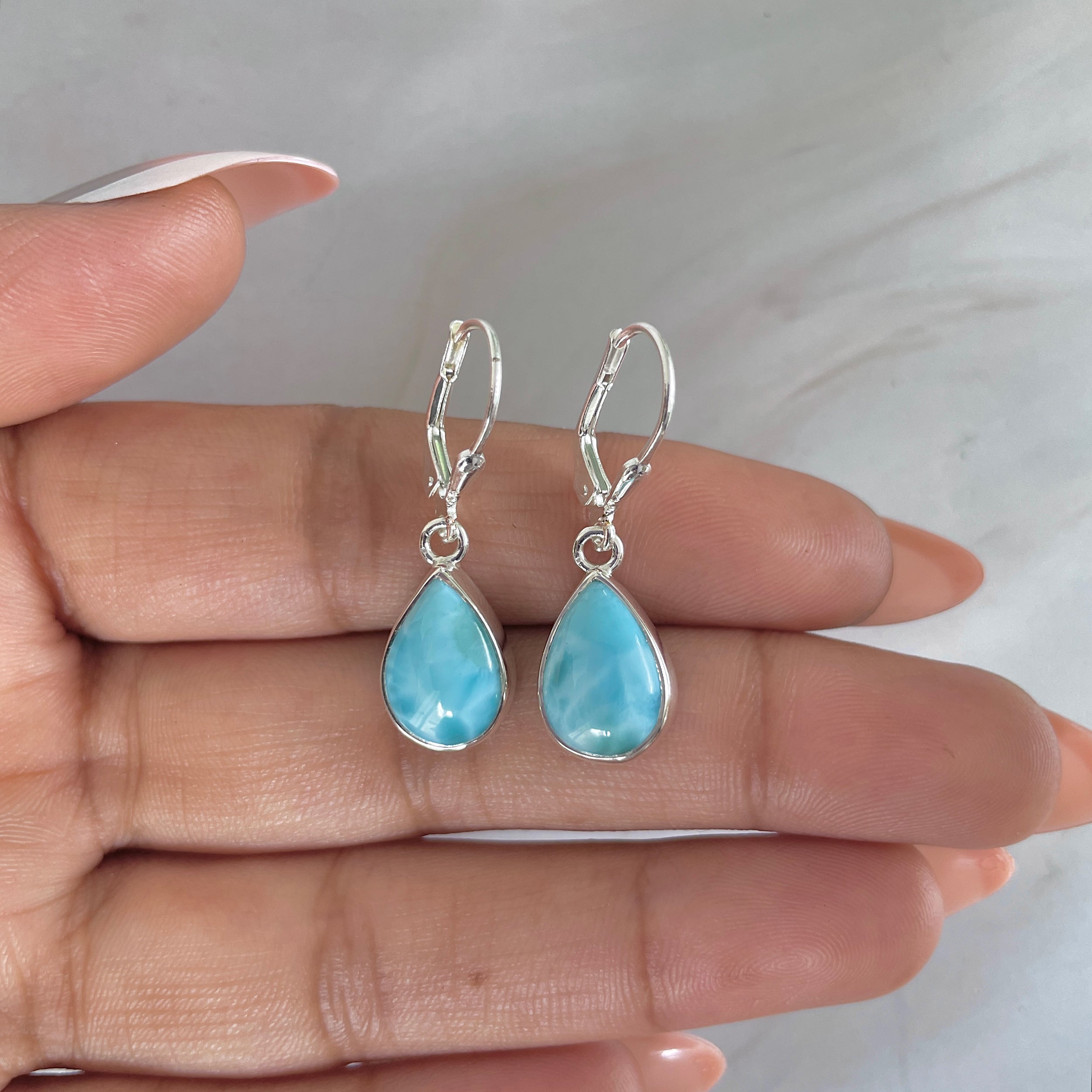 Larimar Earring-(LAR-E-1781.)