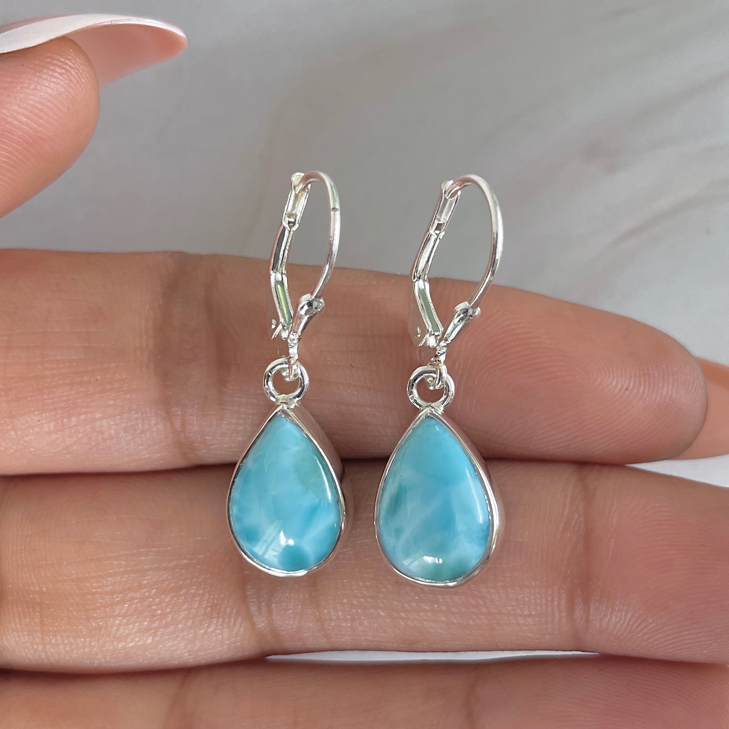 Larimar Earring-(LAR-E-1781.)