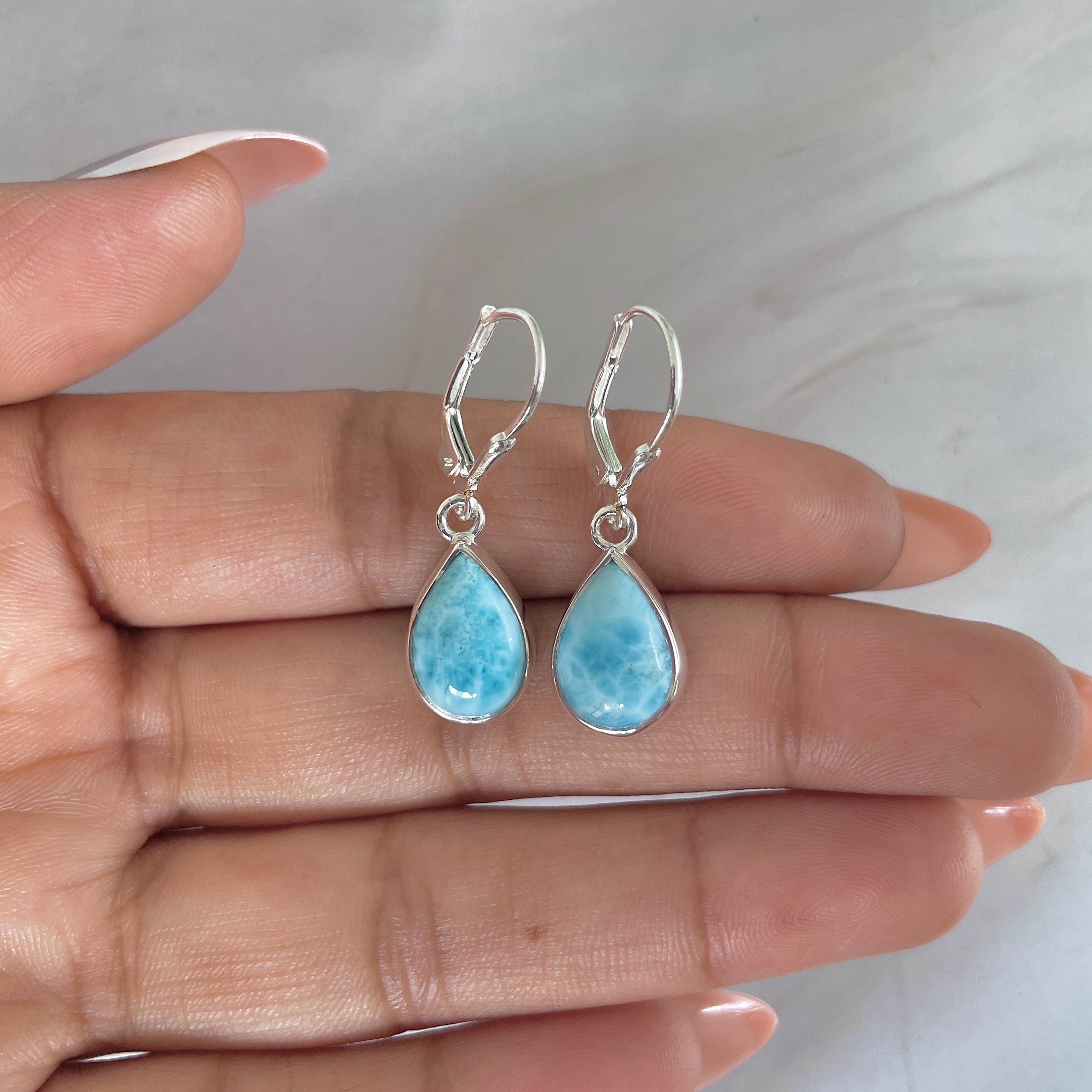 Larimar Earring-(LAR-E-1782.)