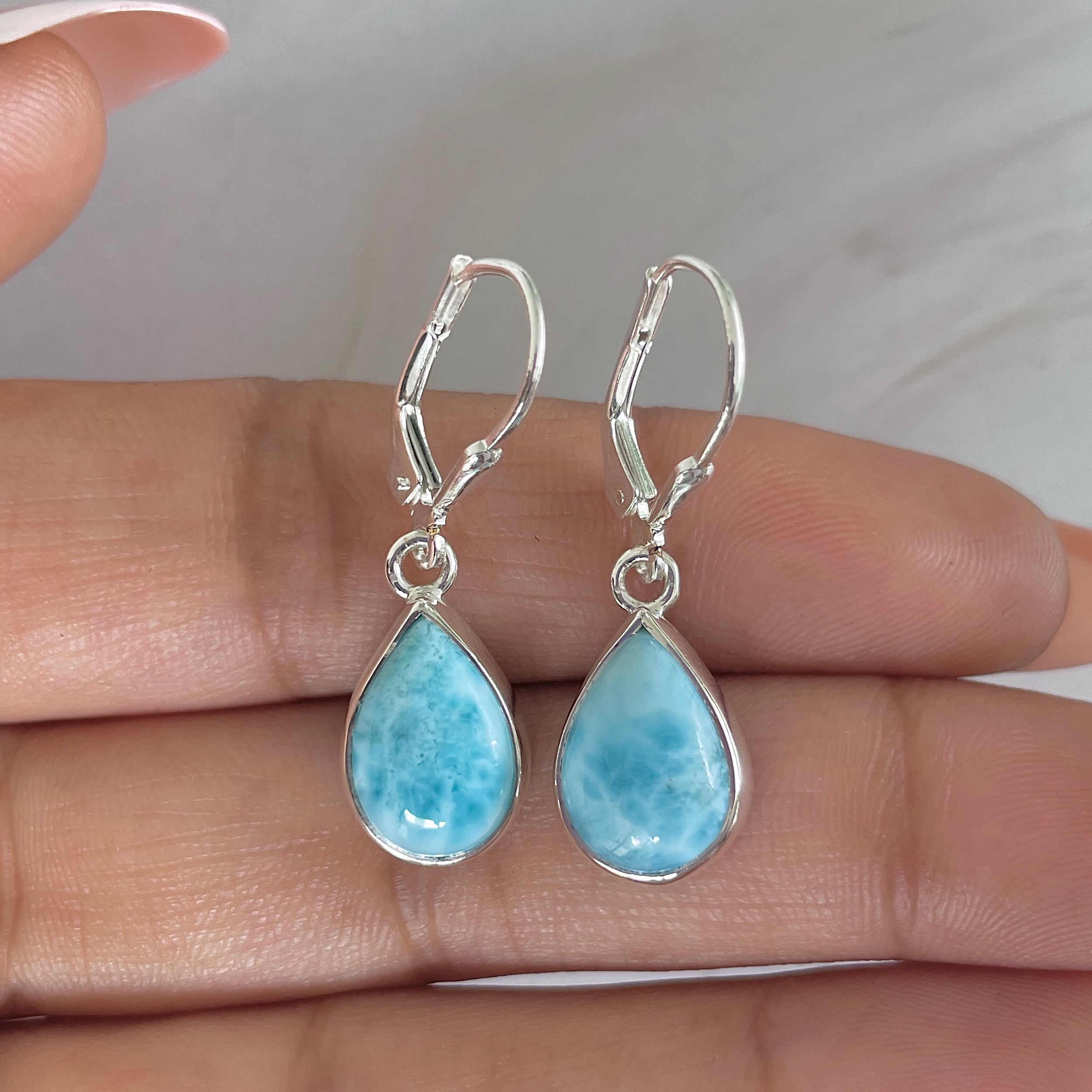 Larimar Earring-(LAR-E-1782.)