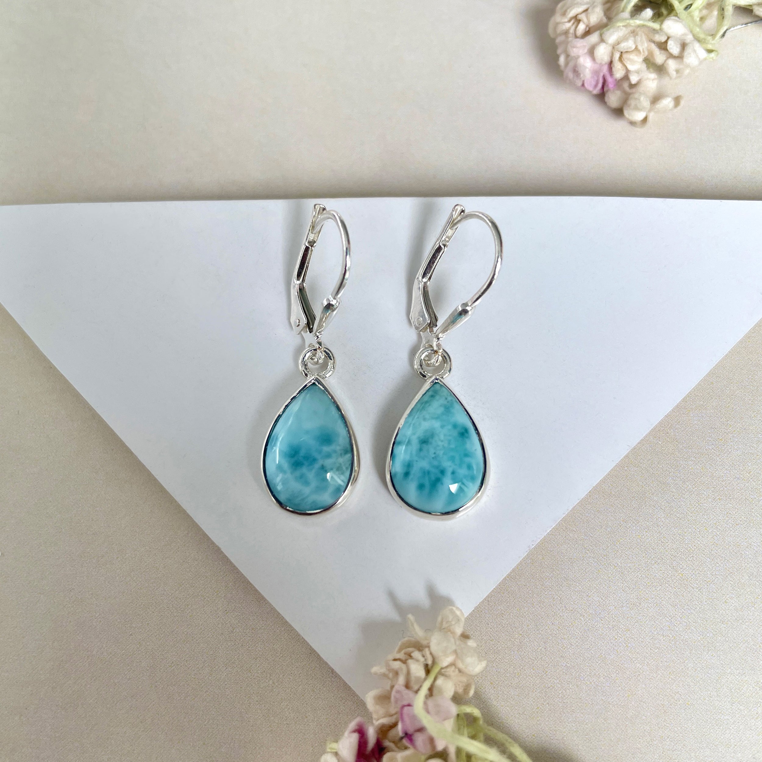 Larimar Earring-(LAR-E-1782.)