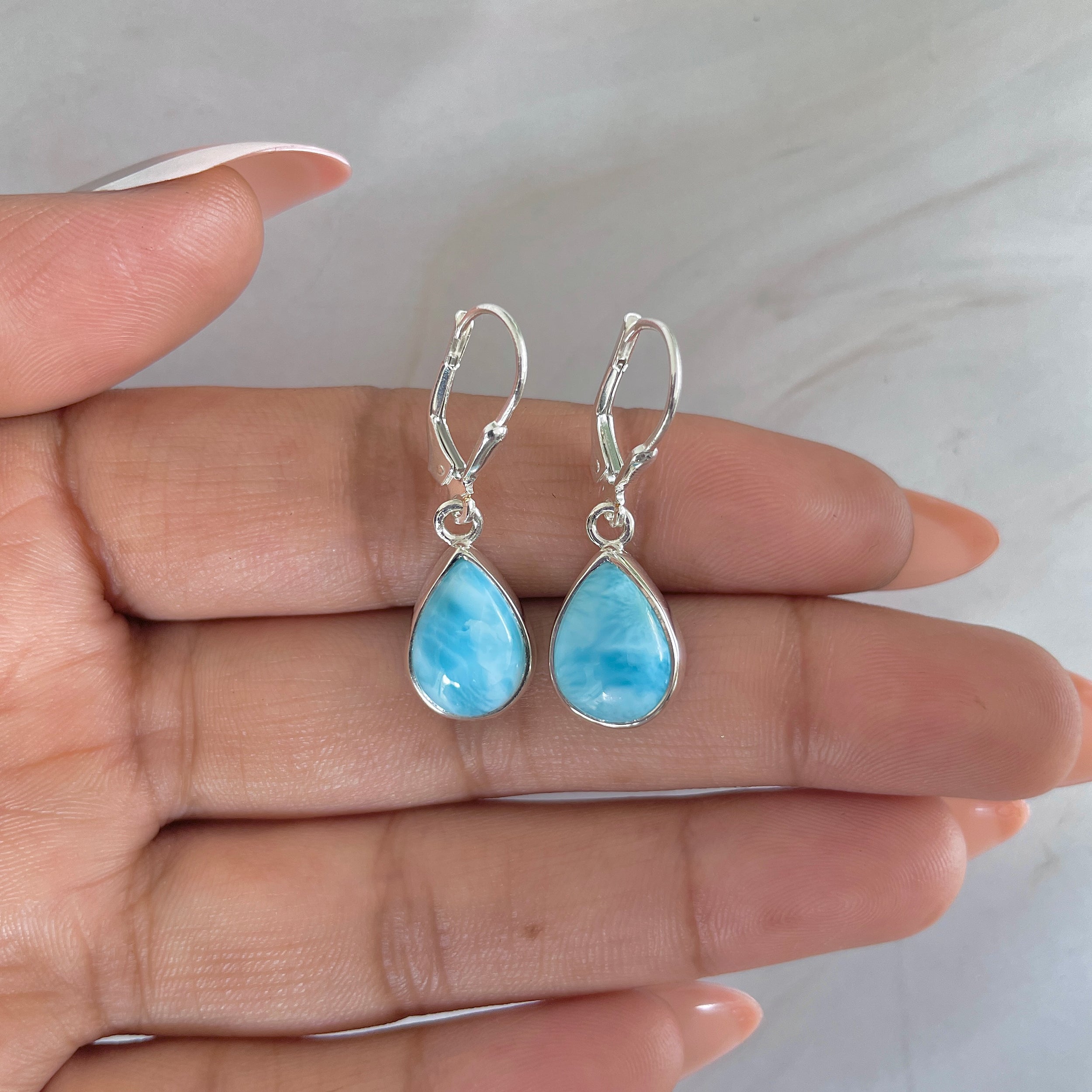 Larimar Earring-(LAR-E-1783.)