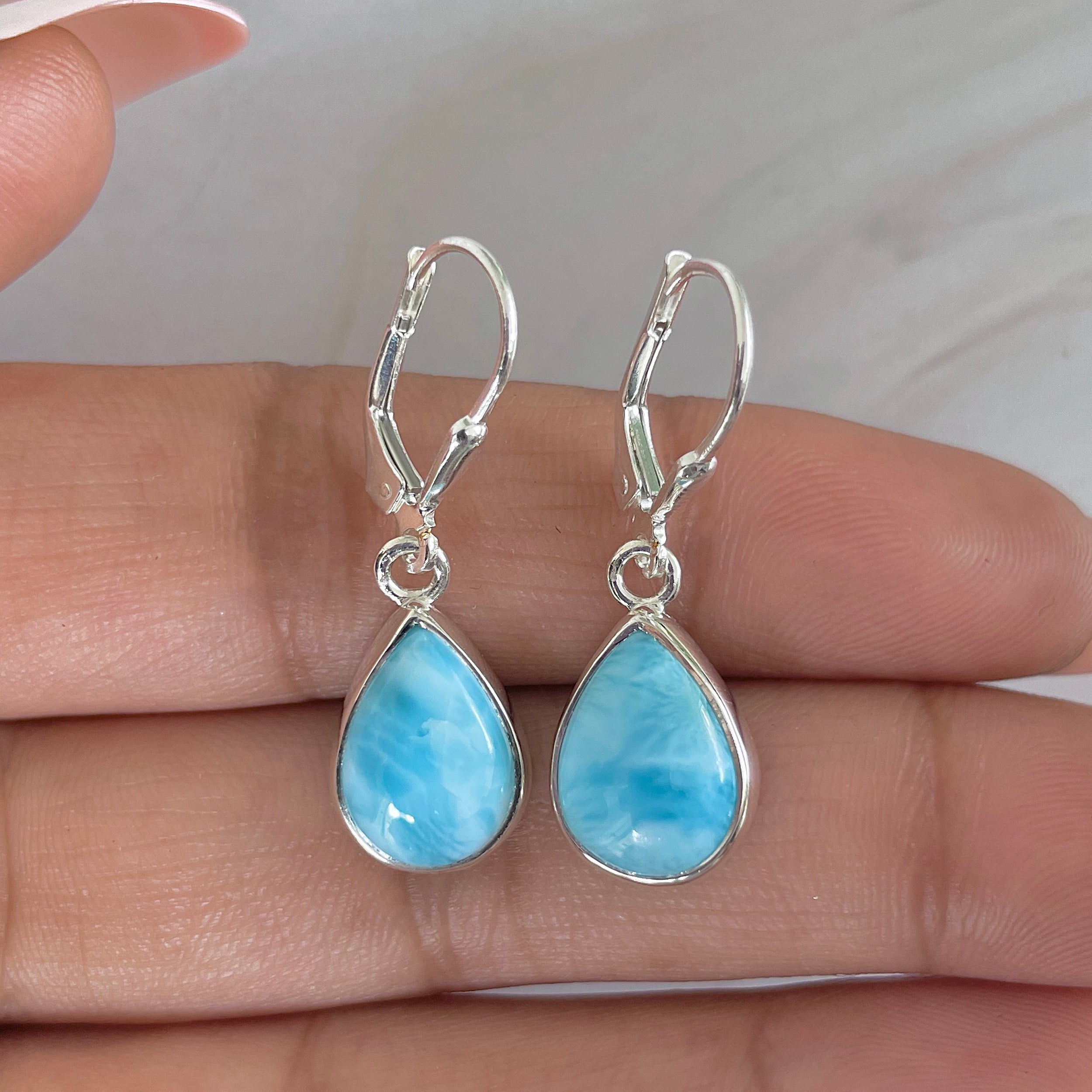 Larimar Earring-(LAR-E-1783.)