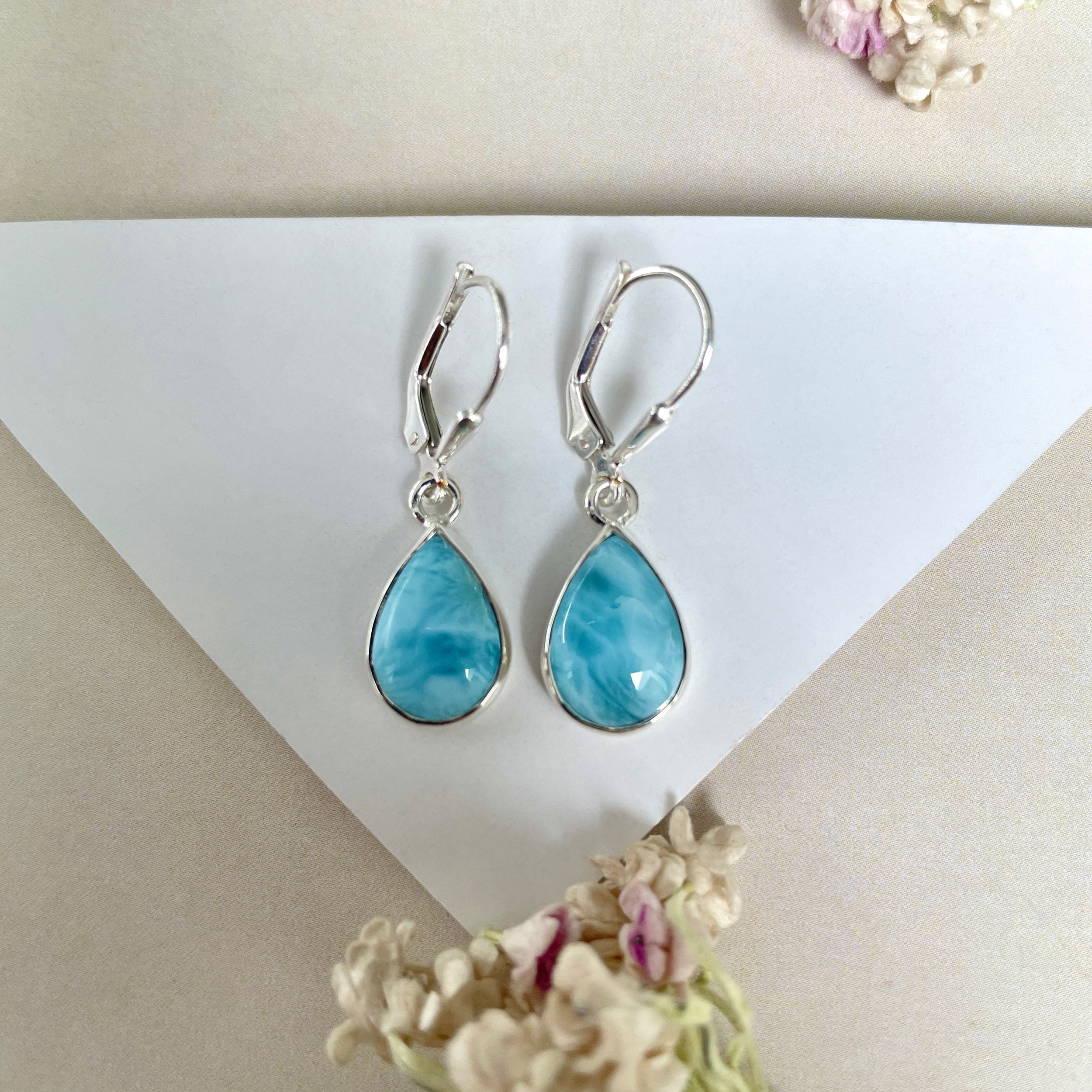 Larimar Earring-(LAR-E-1783.)