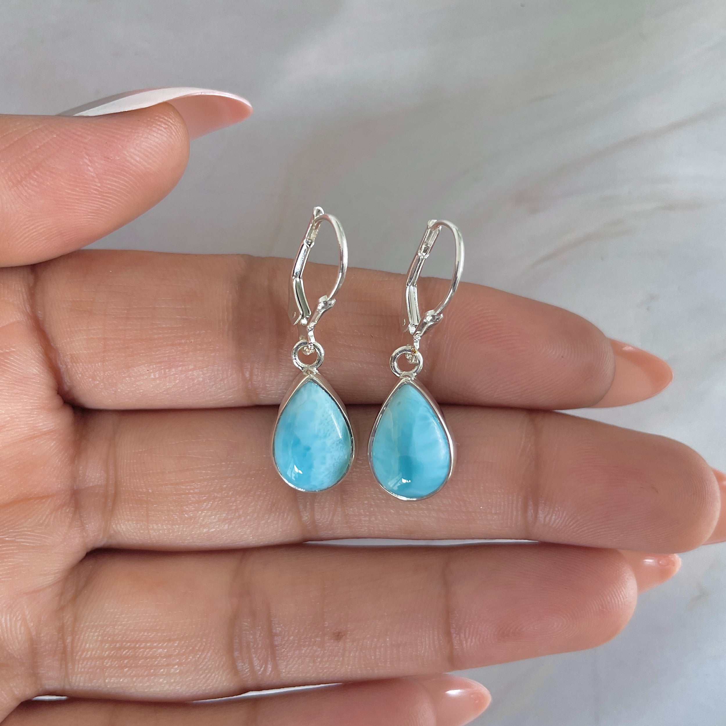 Larimar Earring-(LAR-E-1784.)