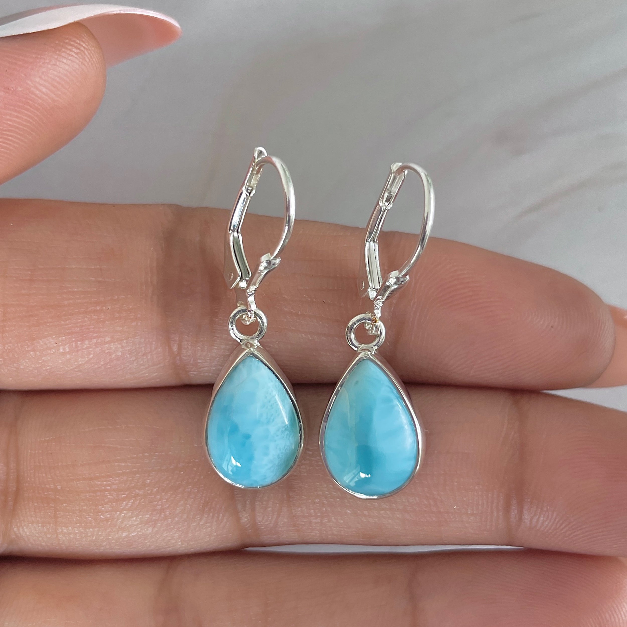 Larimar Earring-(LAR-E-1784.)