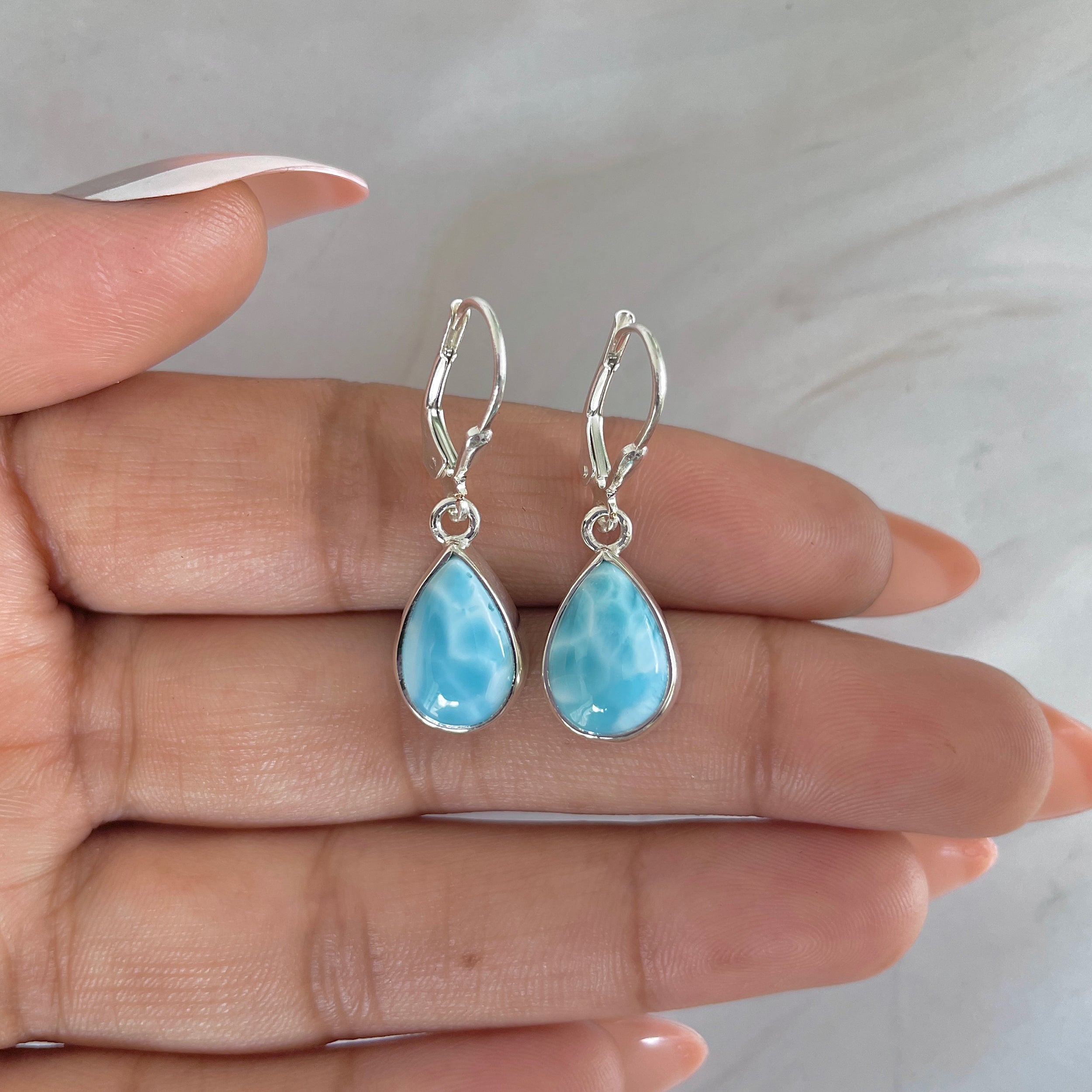 Larimar Earring-(LAR-E-1785.)