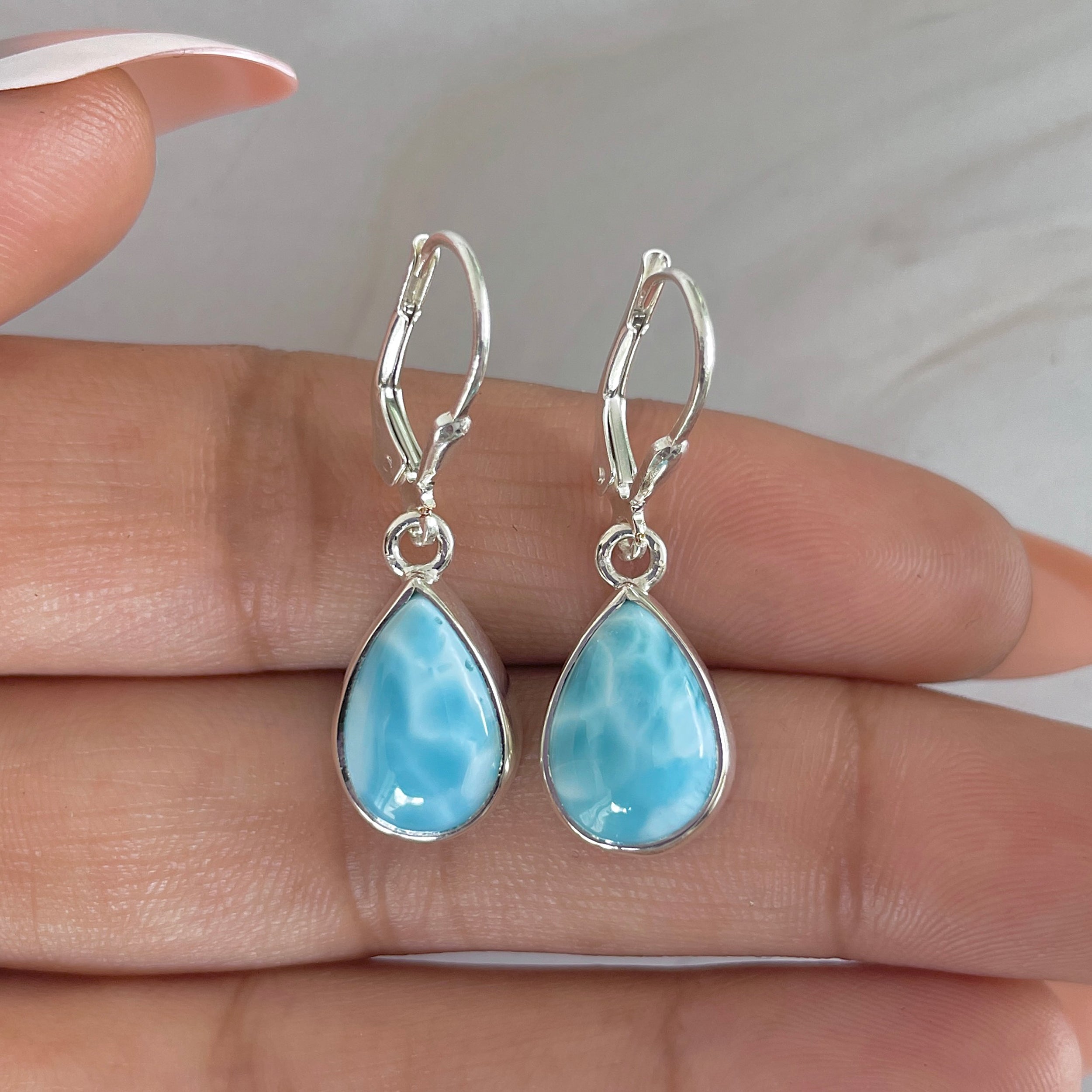 Larimar Earring-(LAR-E-1785.)