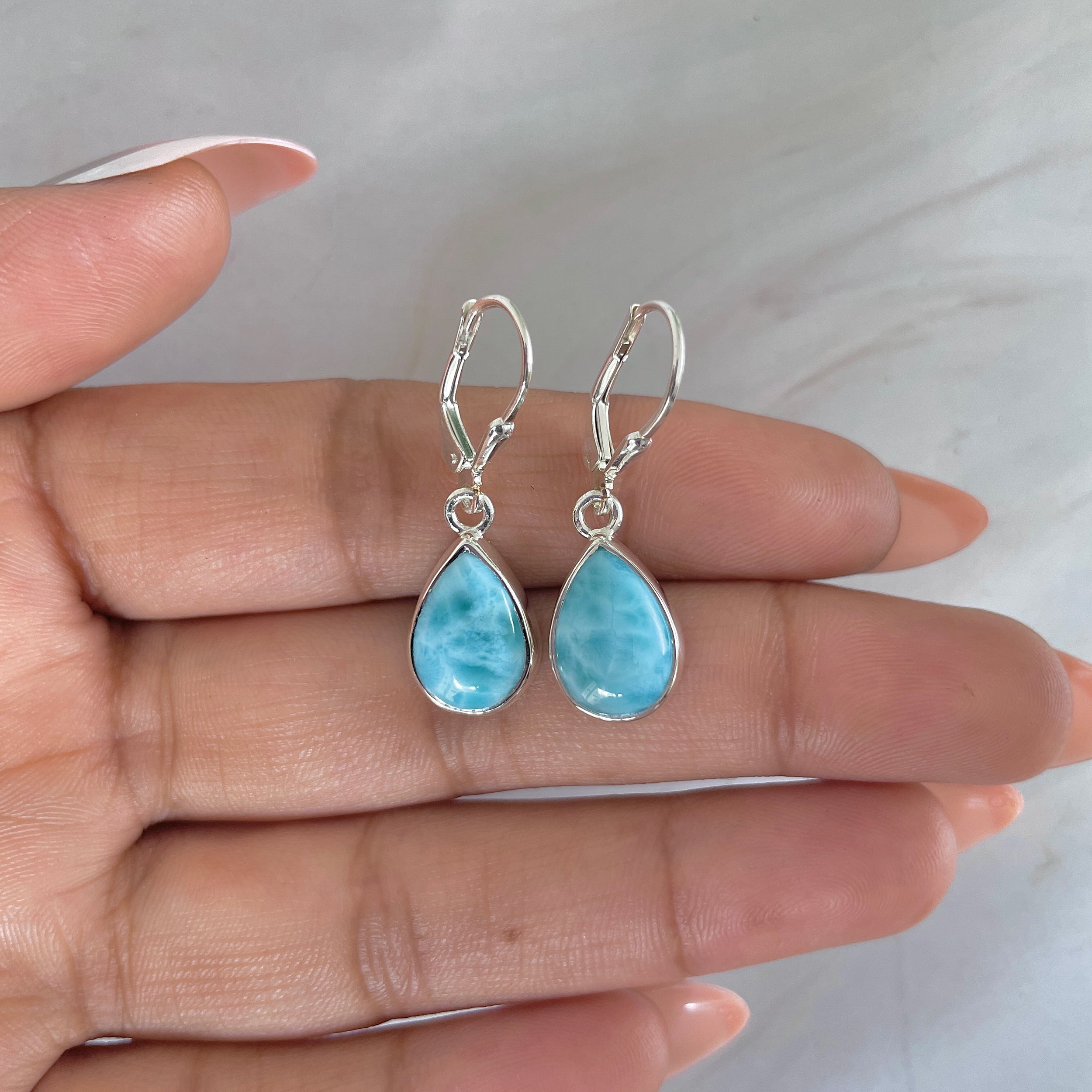 Larimar Earring-(LAR-E-1786.)
