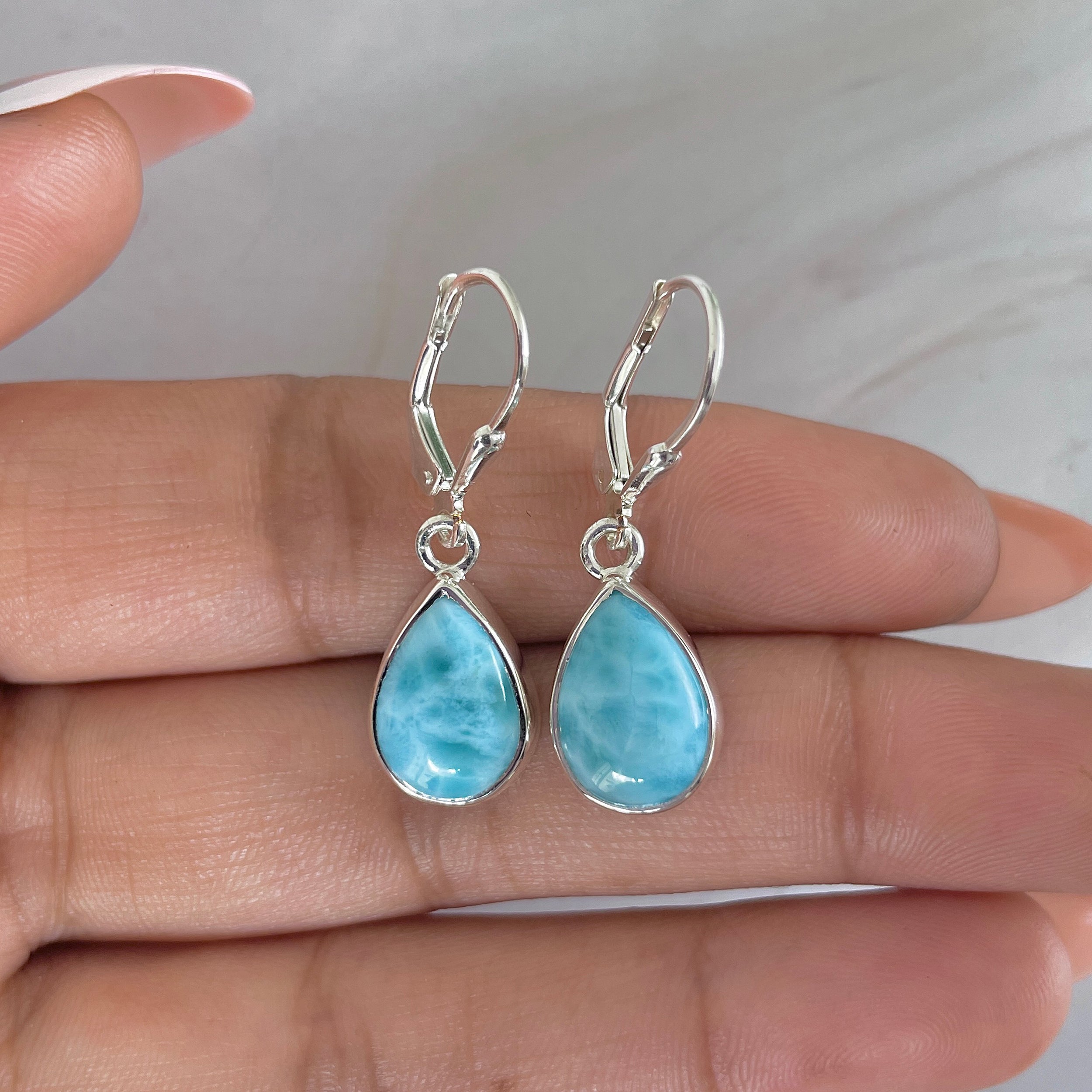 Larimar Earring-(LAR-E-1786.)
