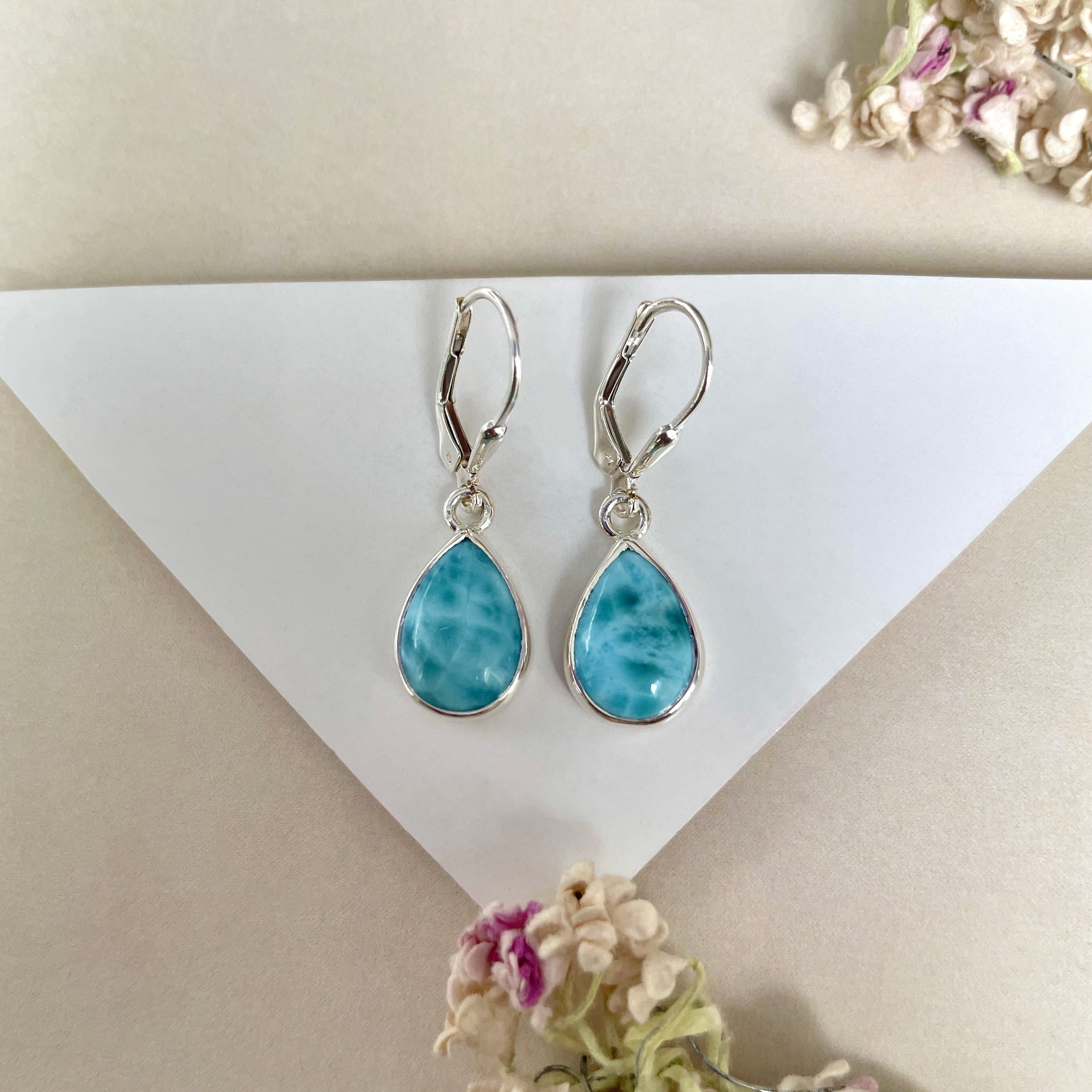 Larimar Earring-(LAR-E-1786.)