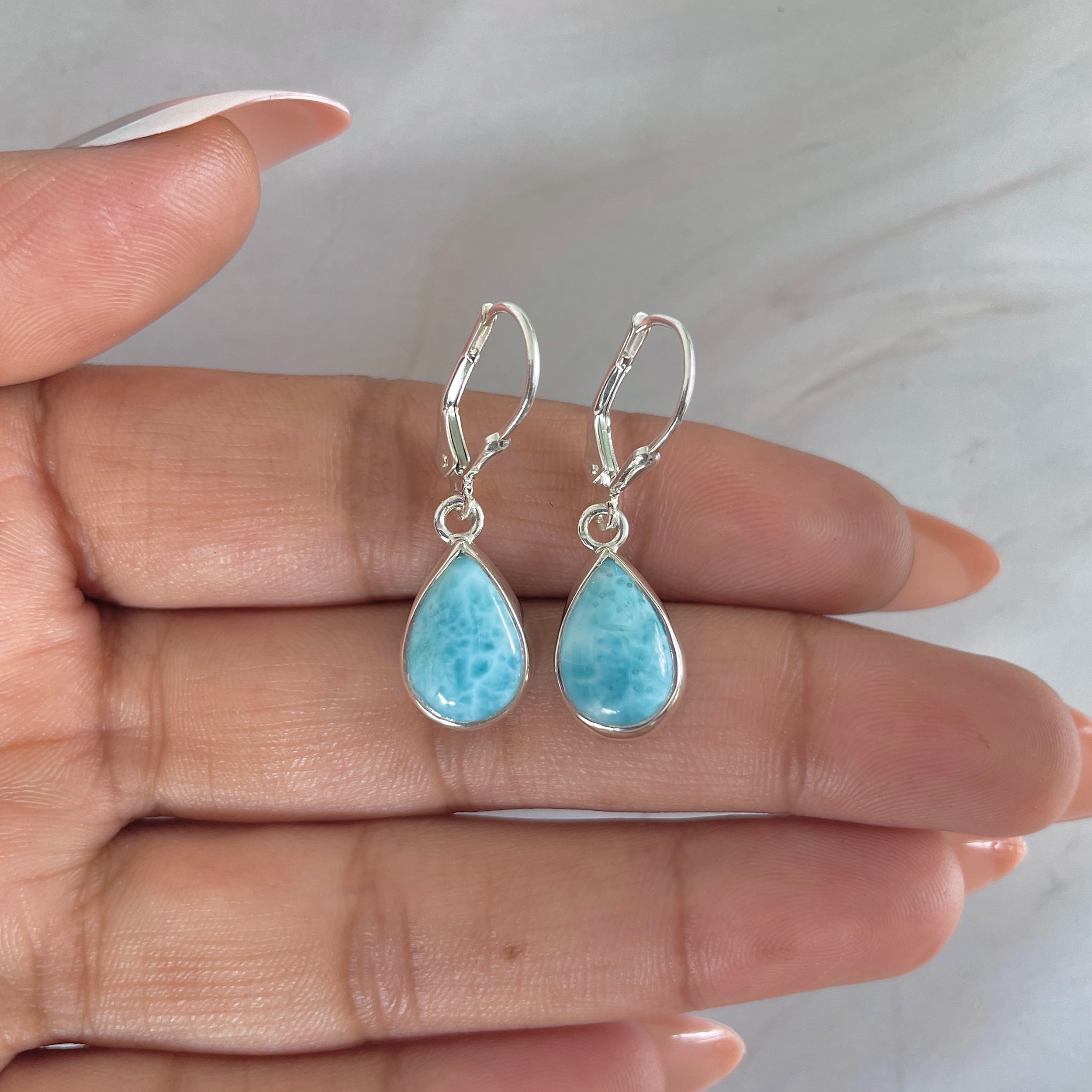 Larimar Earring-(LAR-E-1787.)