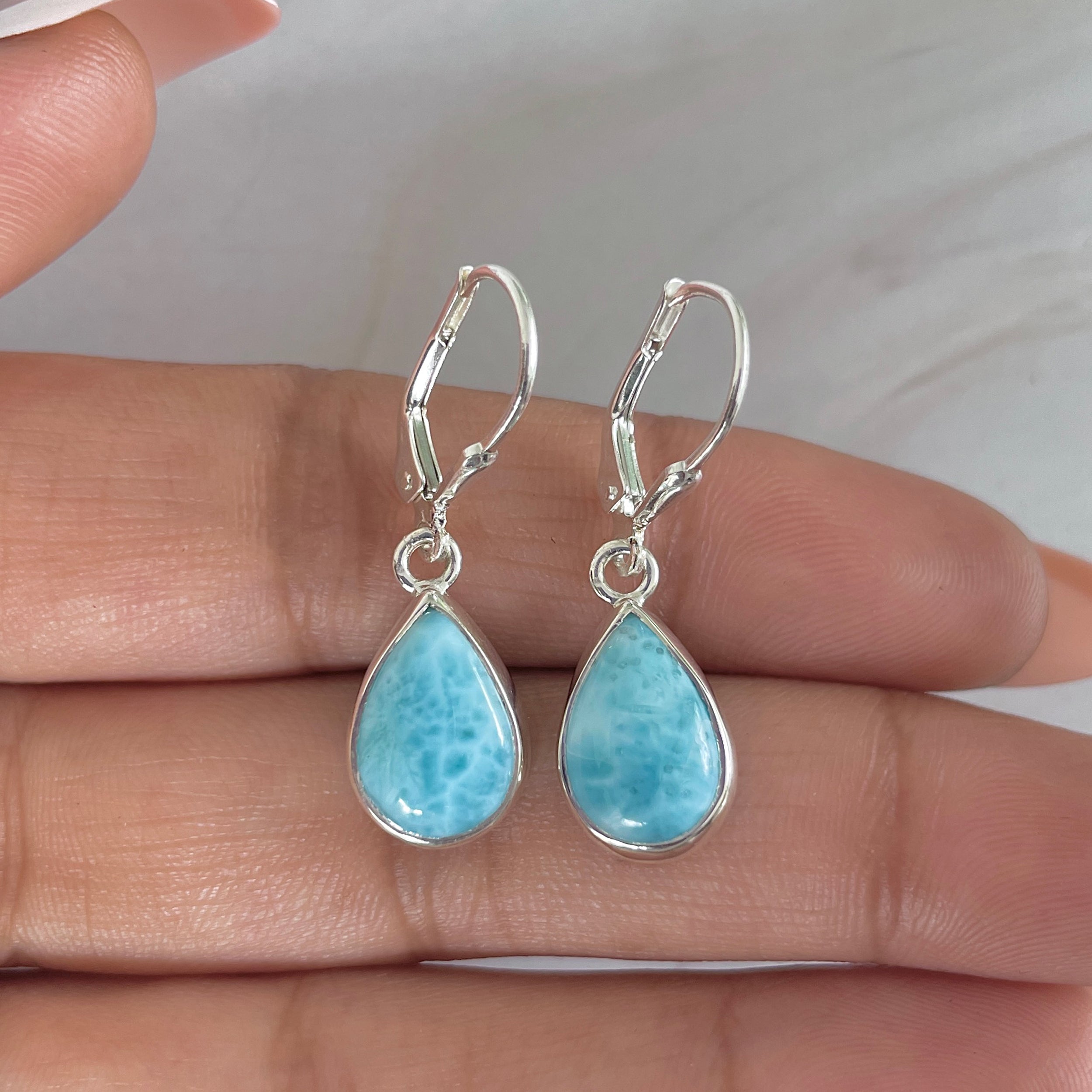 Larimar Earring-(LAR-E-1787.)