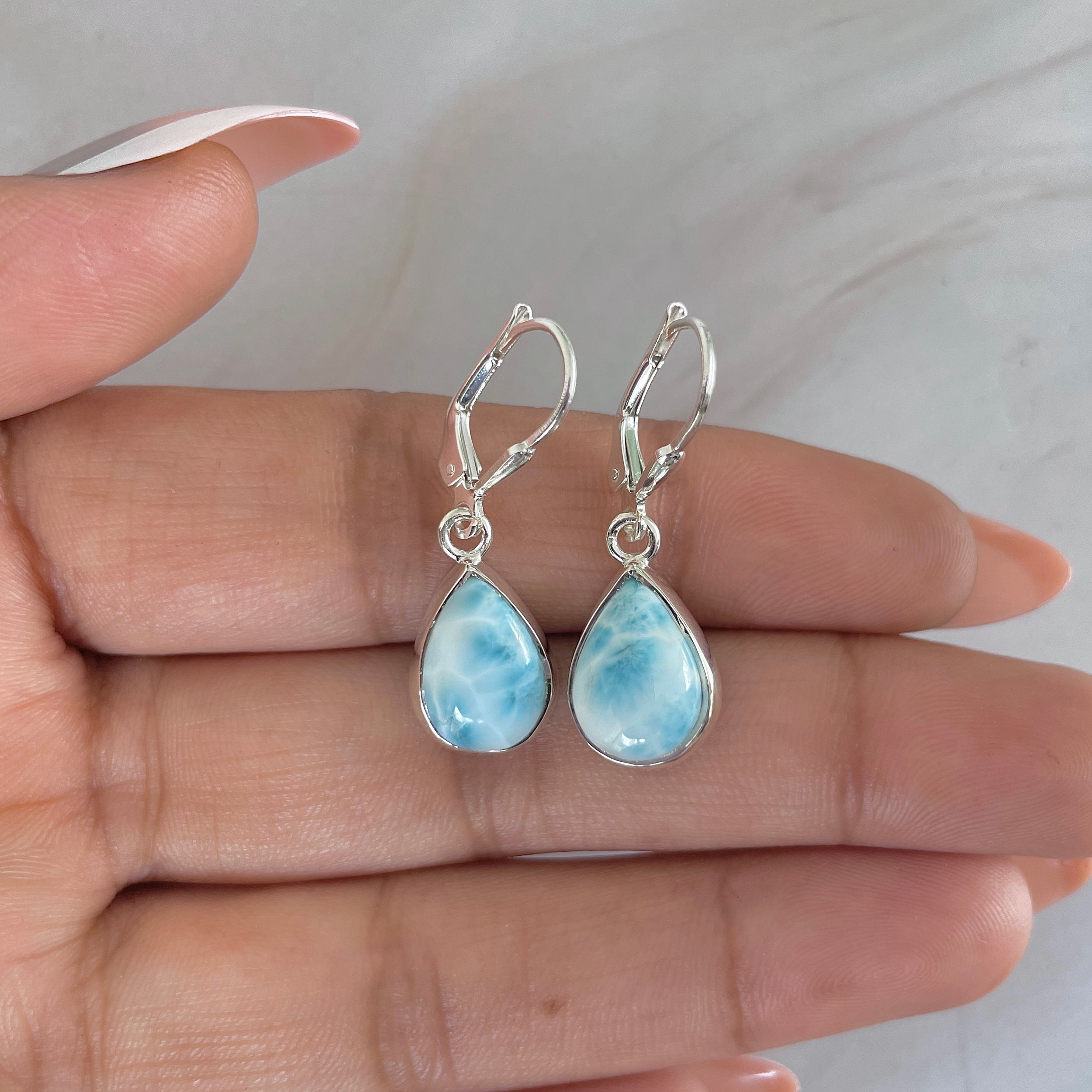 Larimar Earring-(LAR-E-1788.)