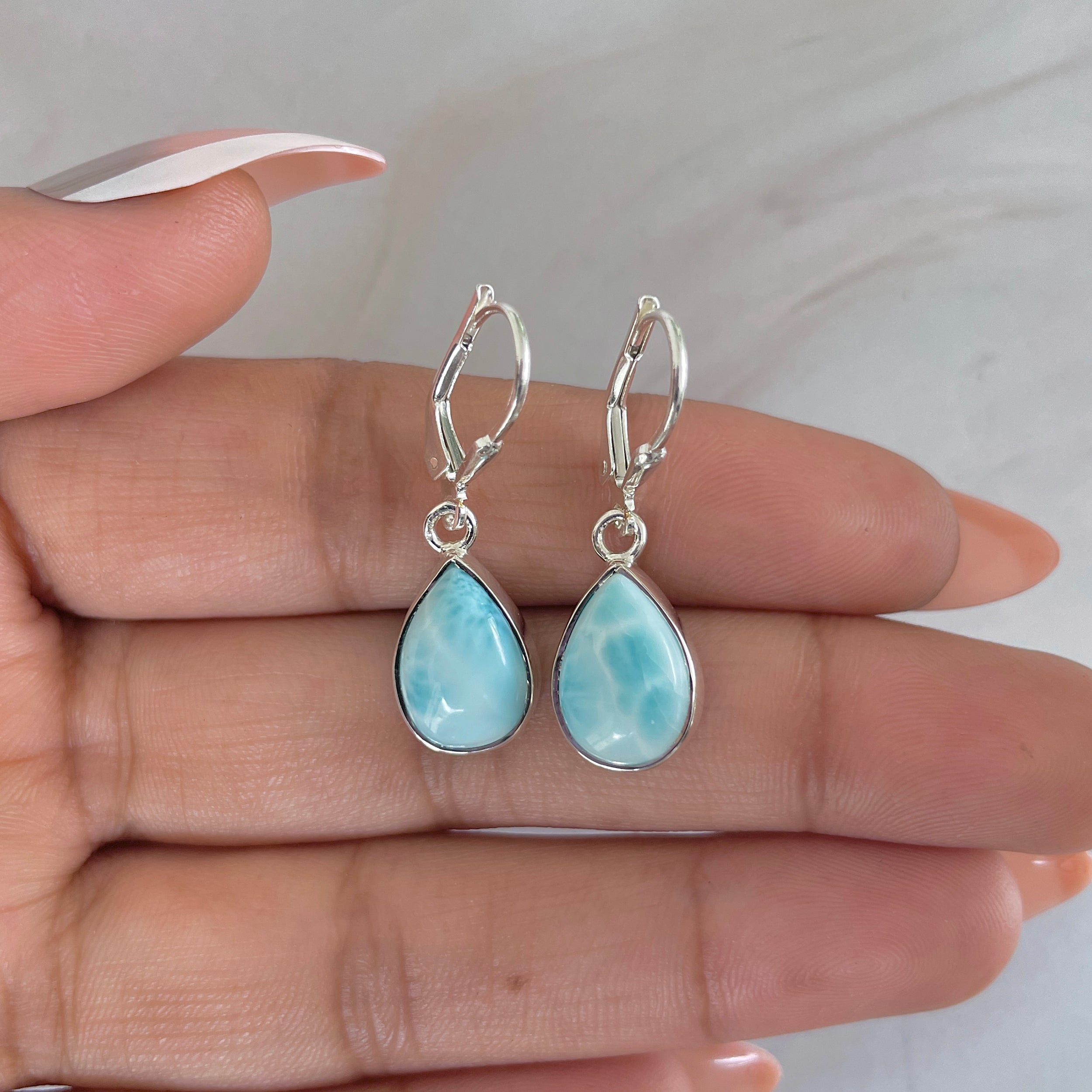Larimar Earring-(LAR-E-1789.)