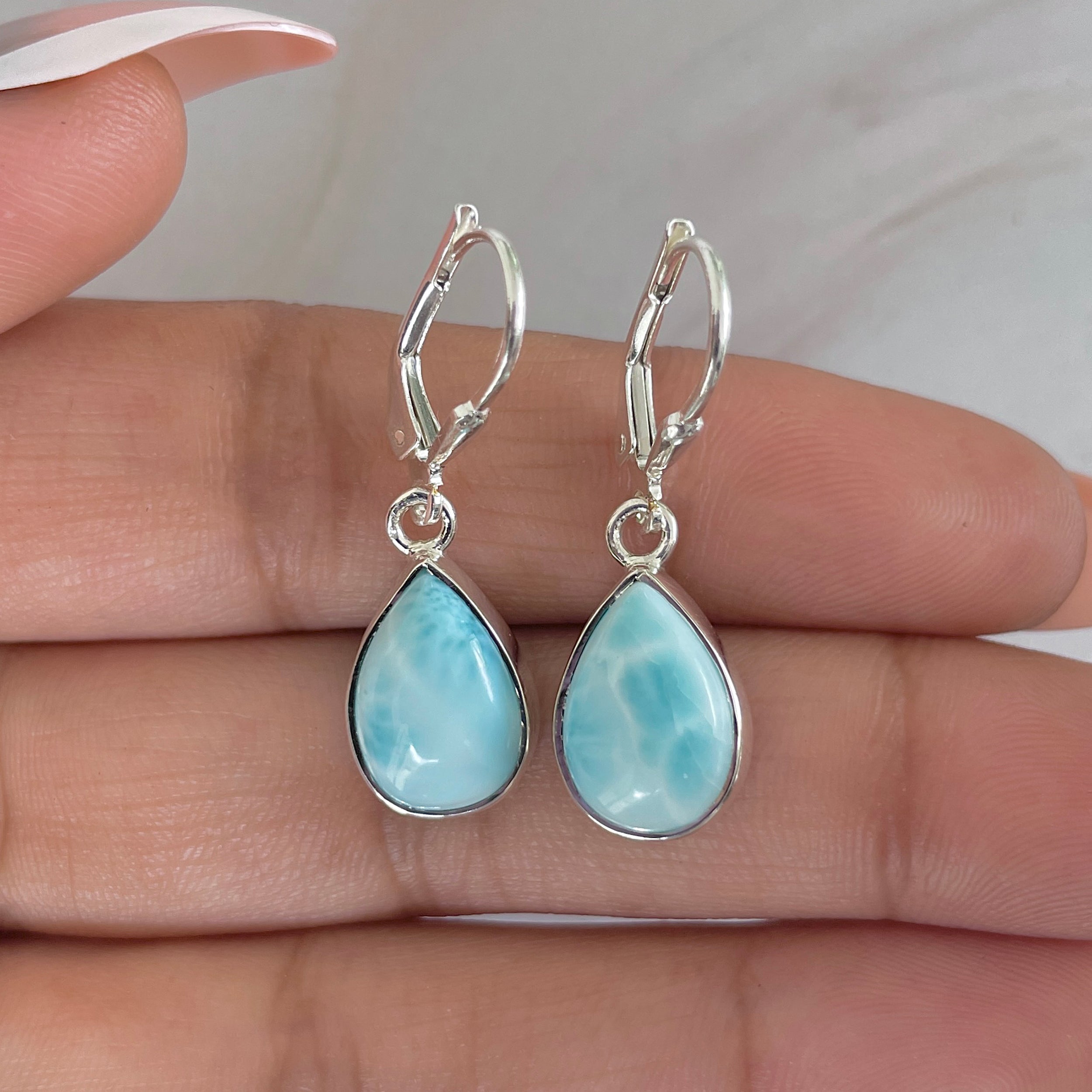 Larimar Earring-(LAR-E-1789.)