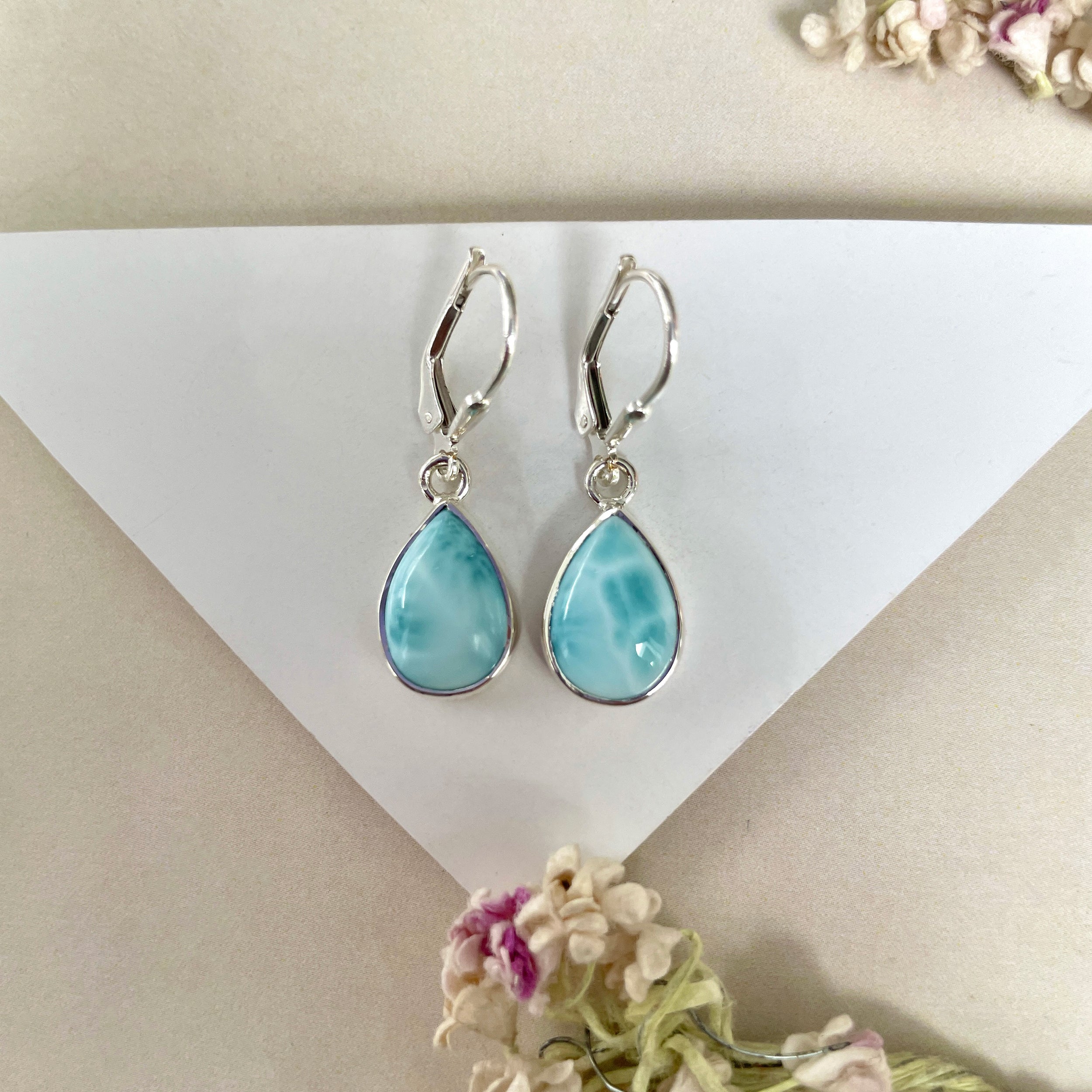 Larimar Earring-(LAR-E-1789.)