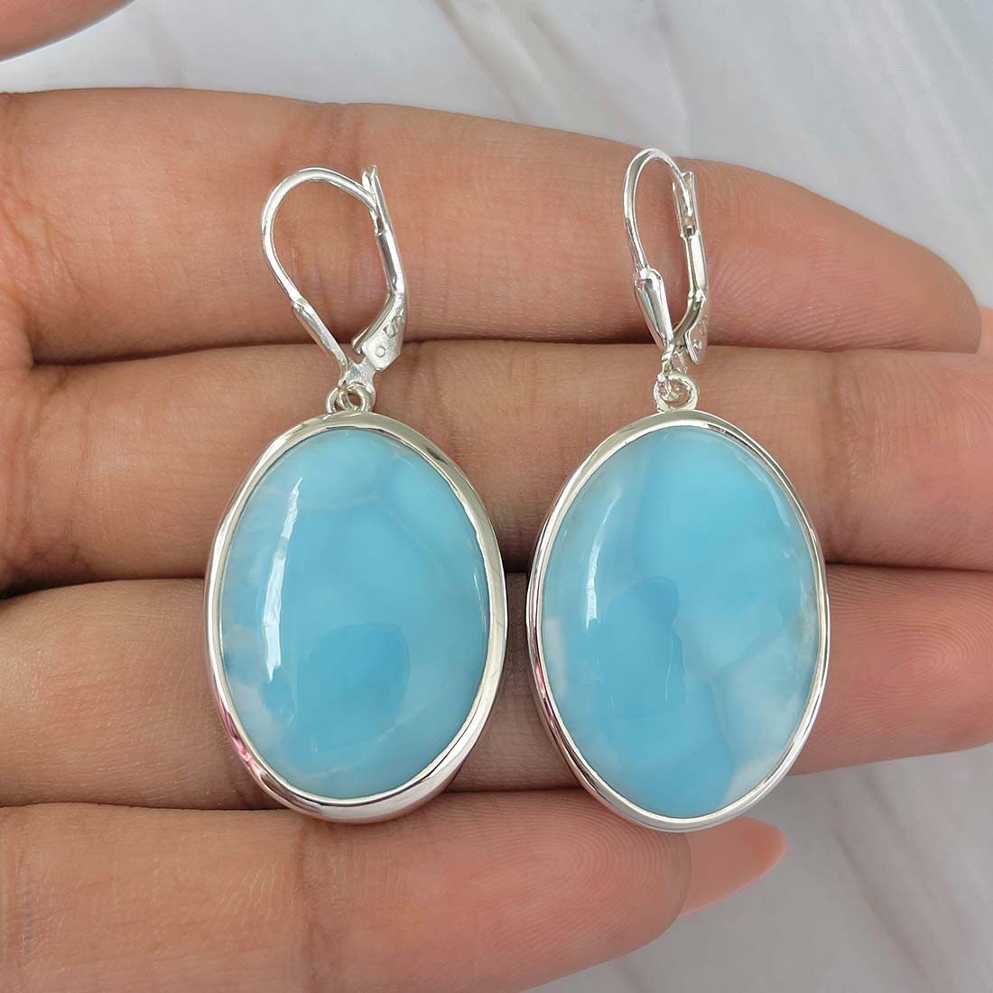 Larimar Earring-(LAR-E-179.)