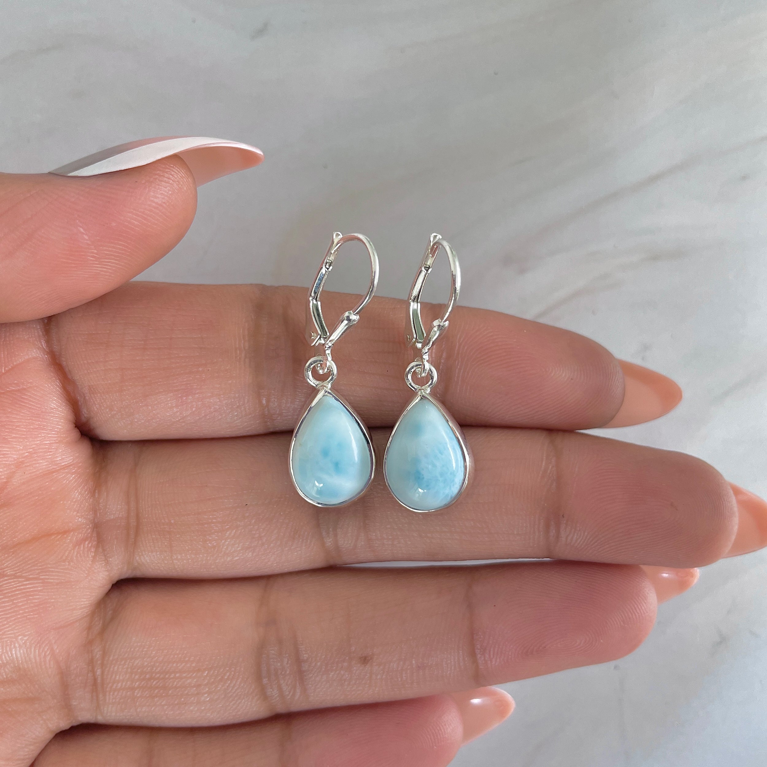 Larimar Earring-(LAR-E-1790.)