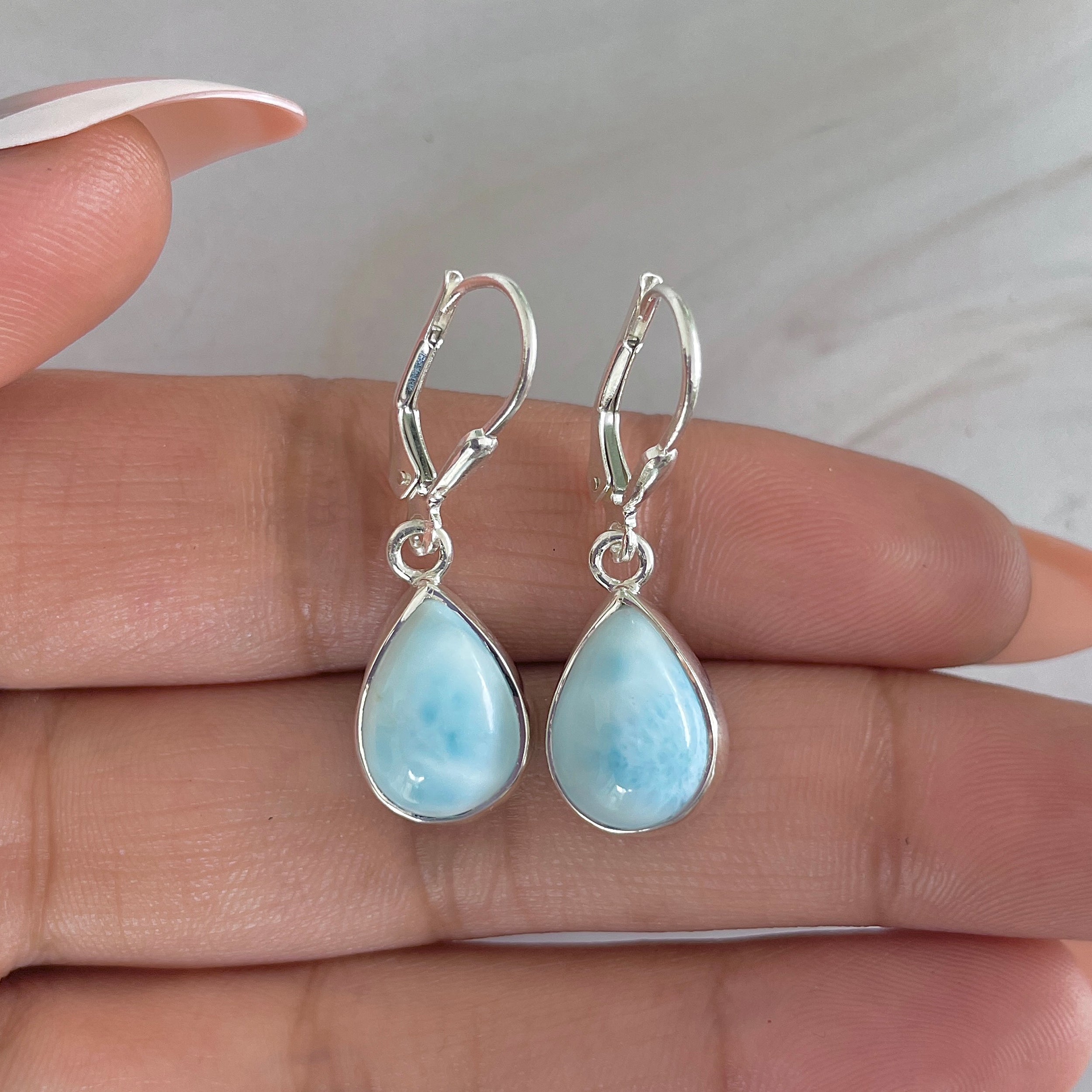 Larimar Earring-(LAR-E-1790.)