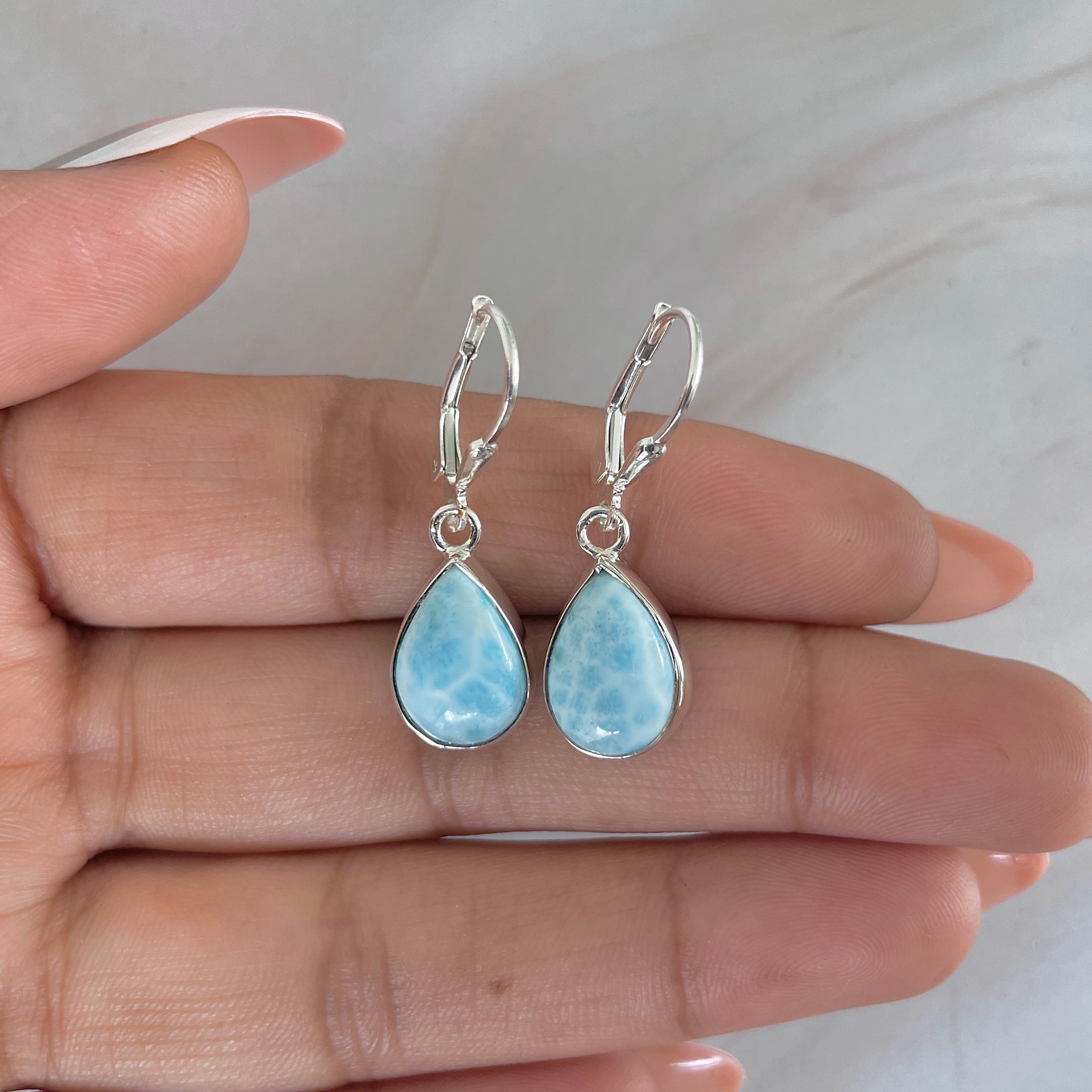 Larimar Earring-(LAR-E-1791.)