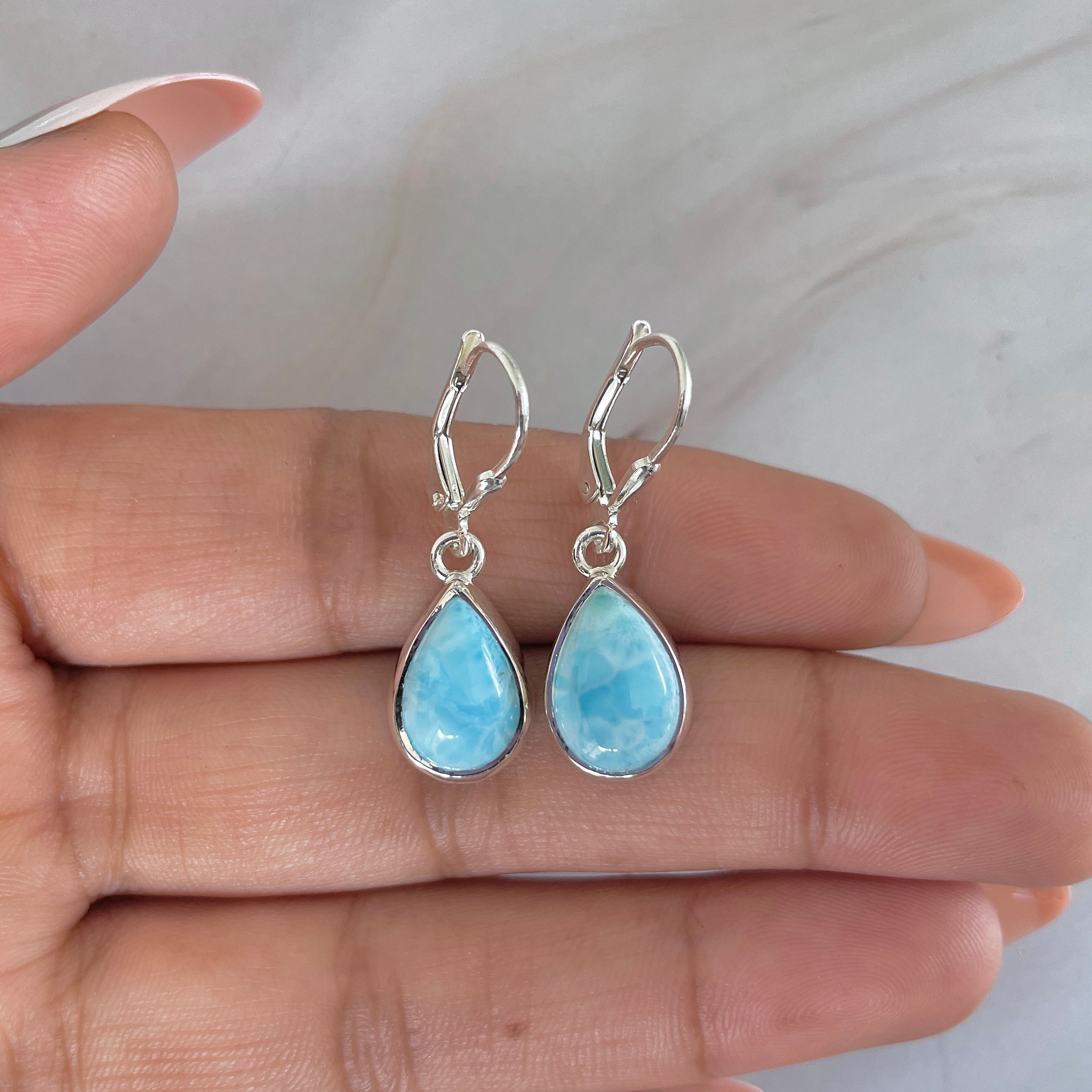 Larimar Earring-(LAR-E-1792.)