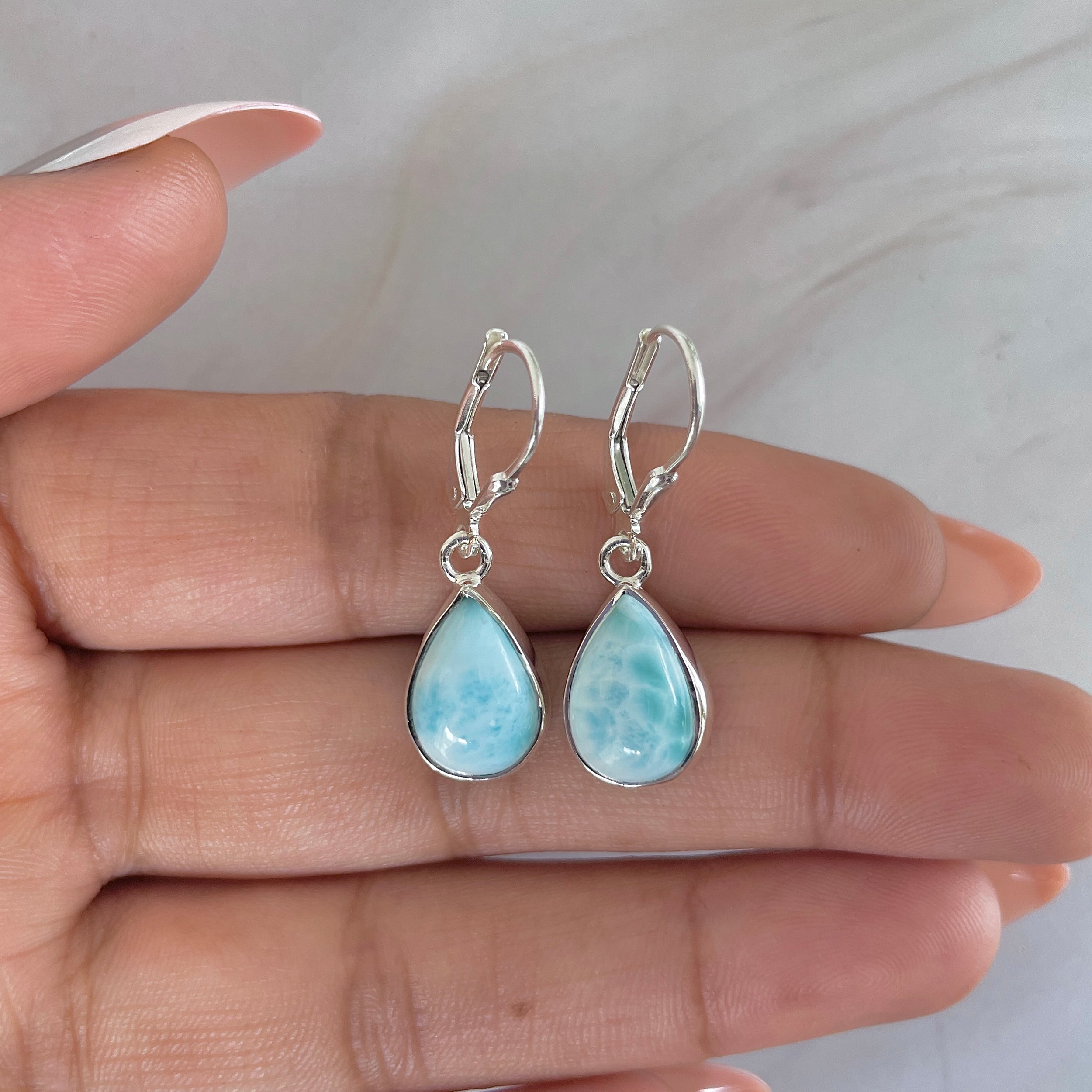 Larimar Earring-(LAR-E-1793.)