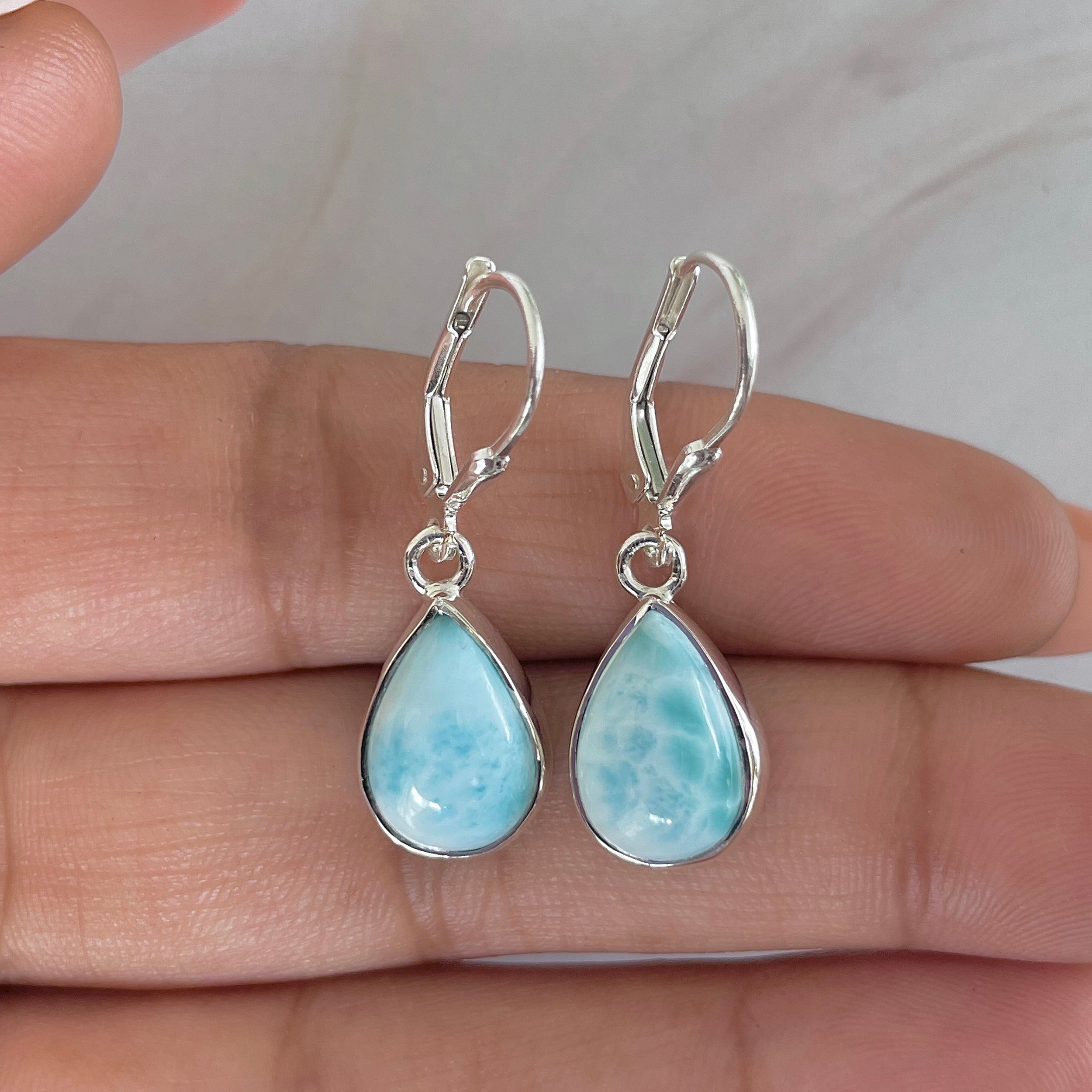 Larimar Earring-(LAR-E-1793.)