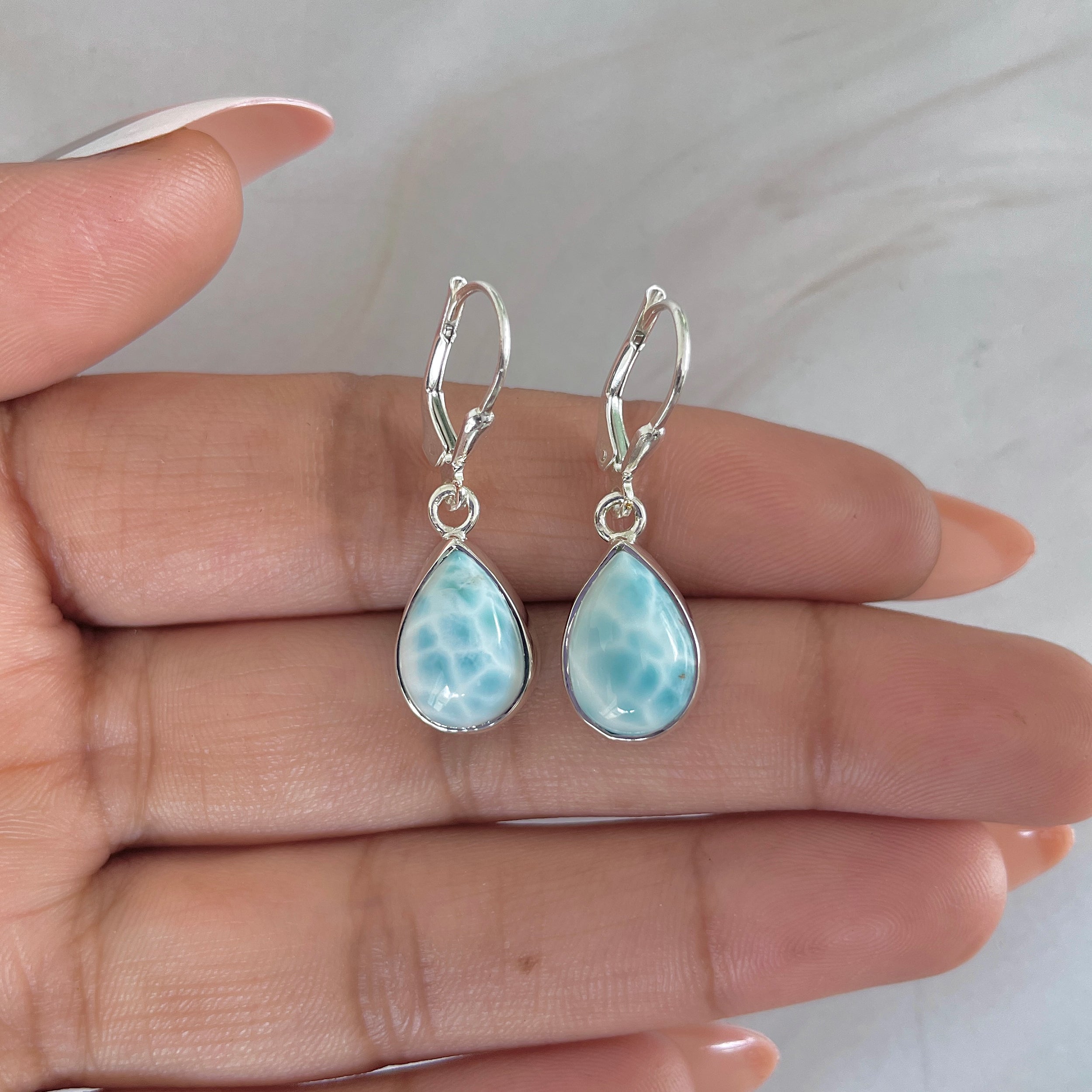 Larimar Earring-(LAR-E-1794.)