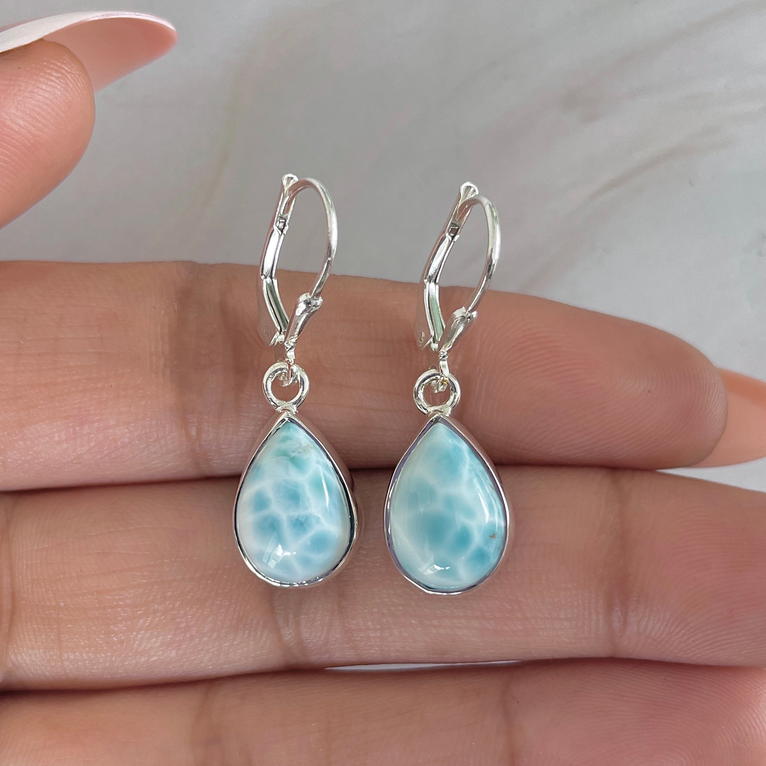 Larimar Earring-(LAR-E-1794.)