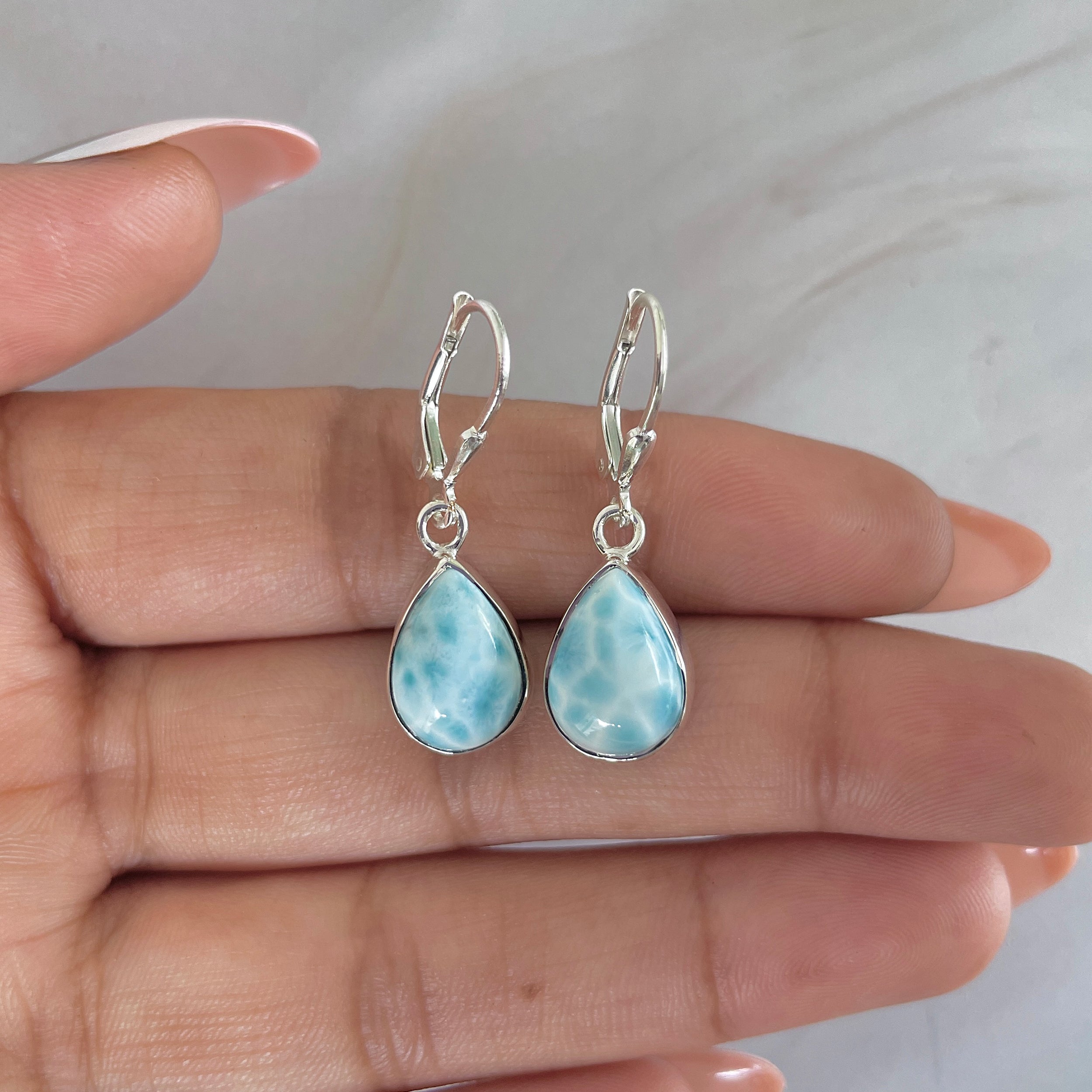 Larimar Earring-(LAR-E-1795.)