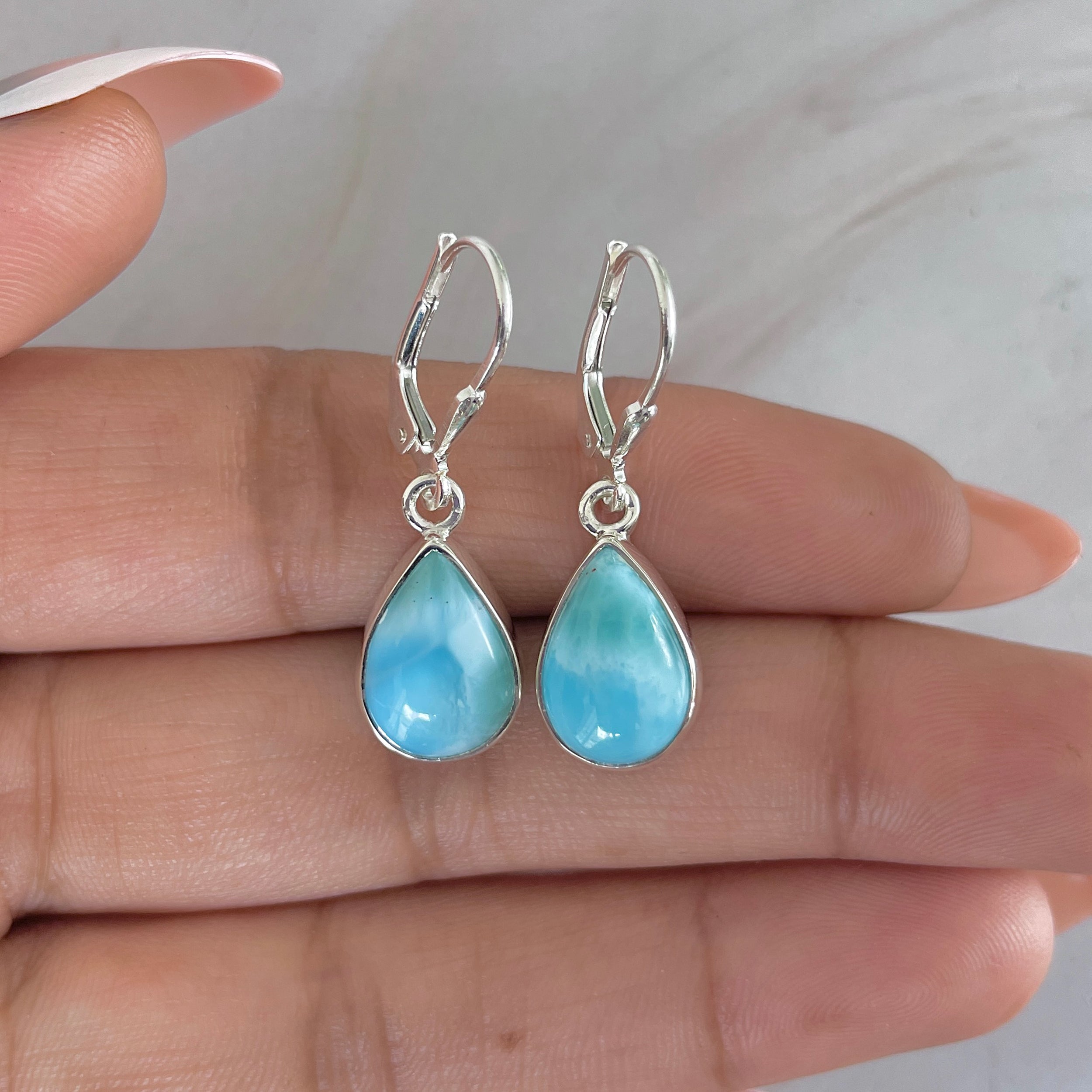Larimar Earring-(LAR-E-1796.)