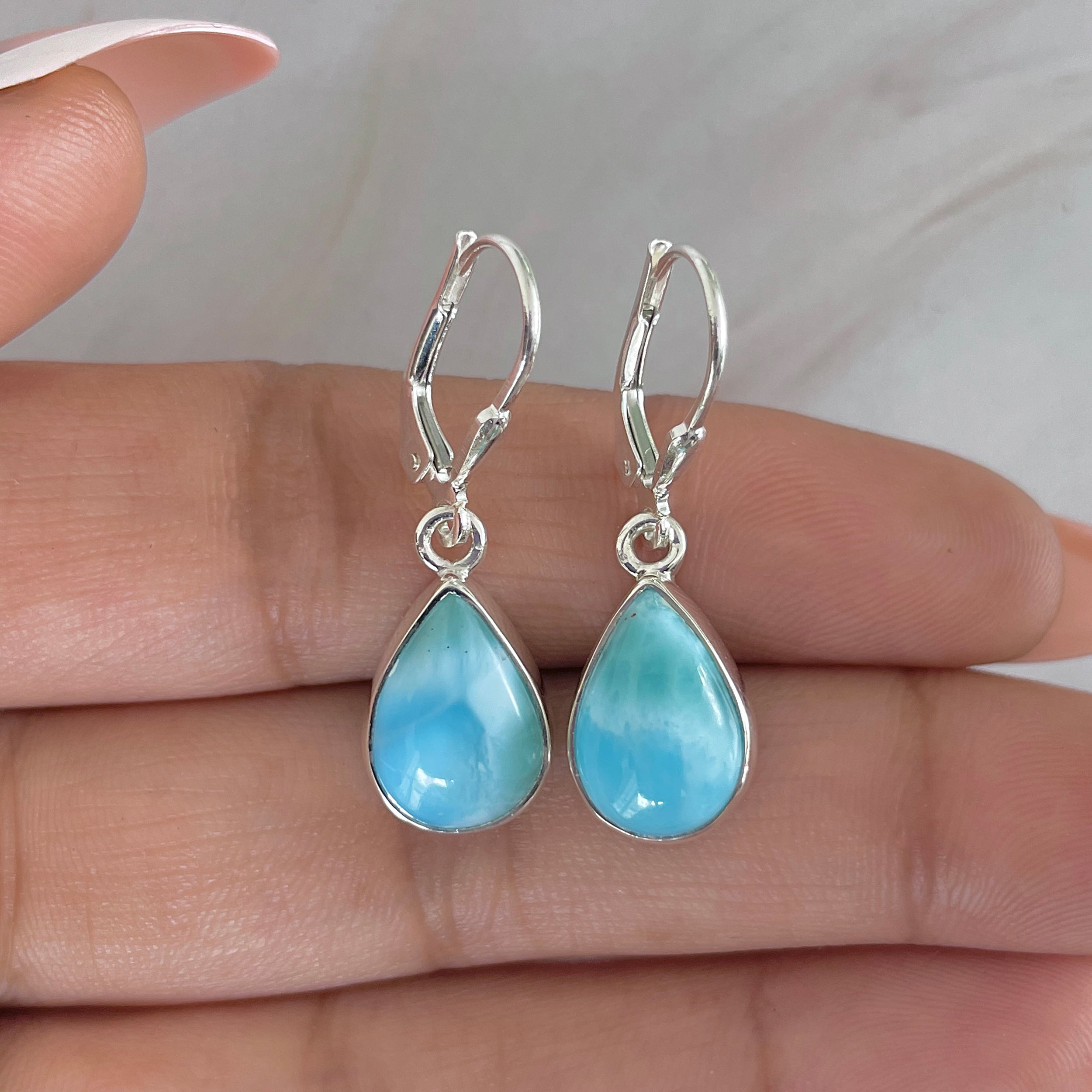 Larimar Earring-(LAR-E-1796.)