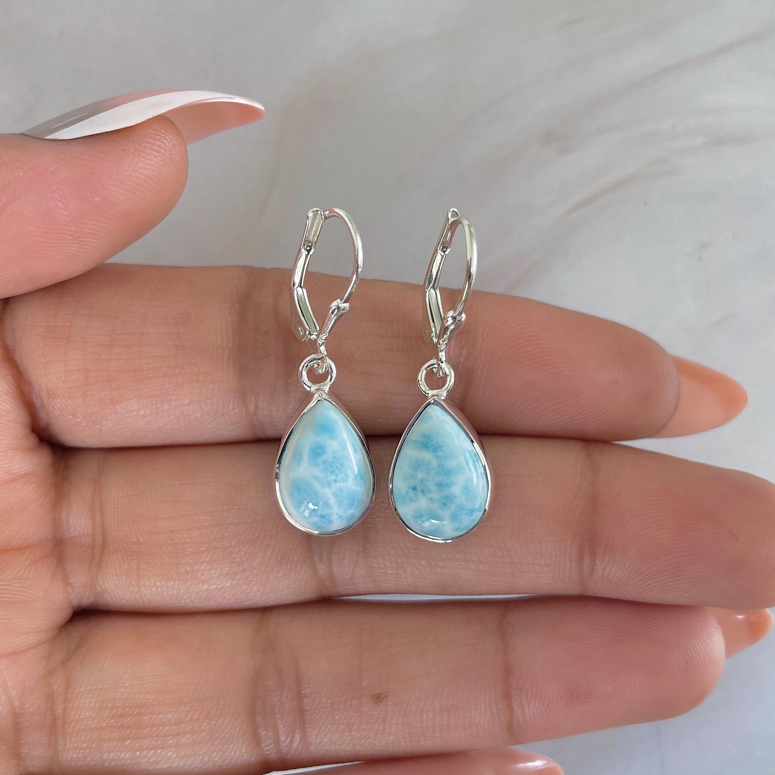 Larimar Earring-(LAR-E-1797.)