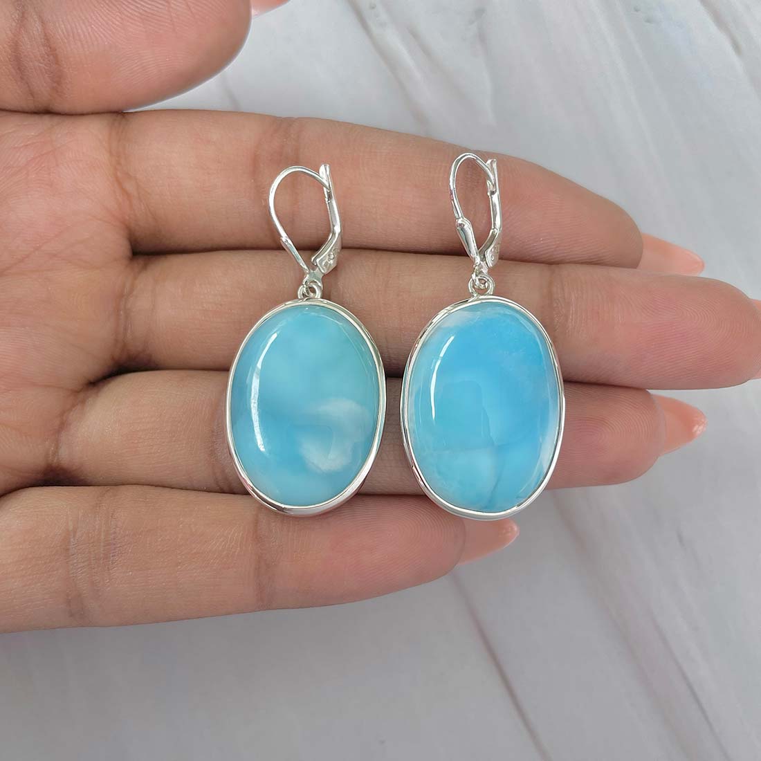 Larimar Earring-(LAR-E-180.)