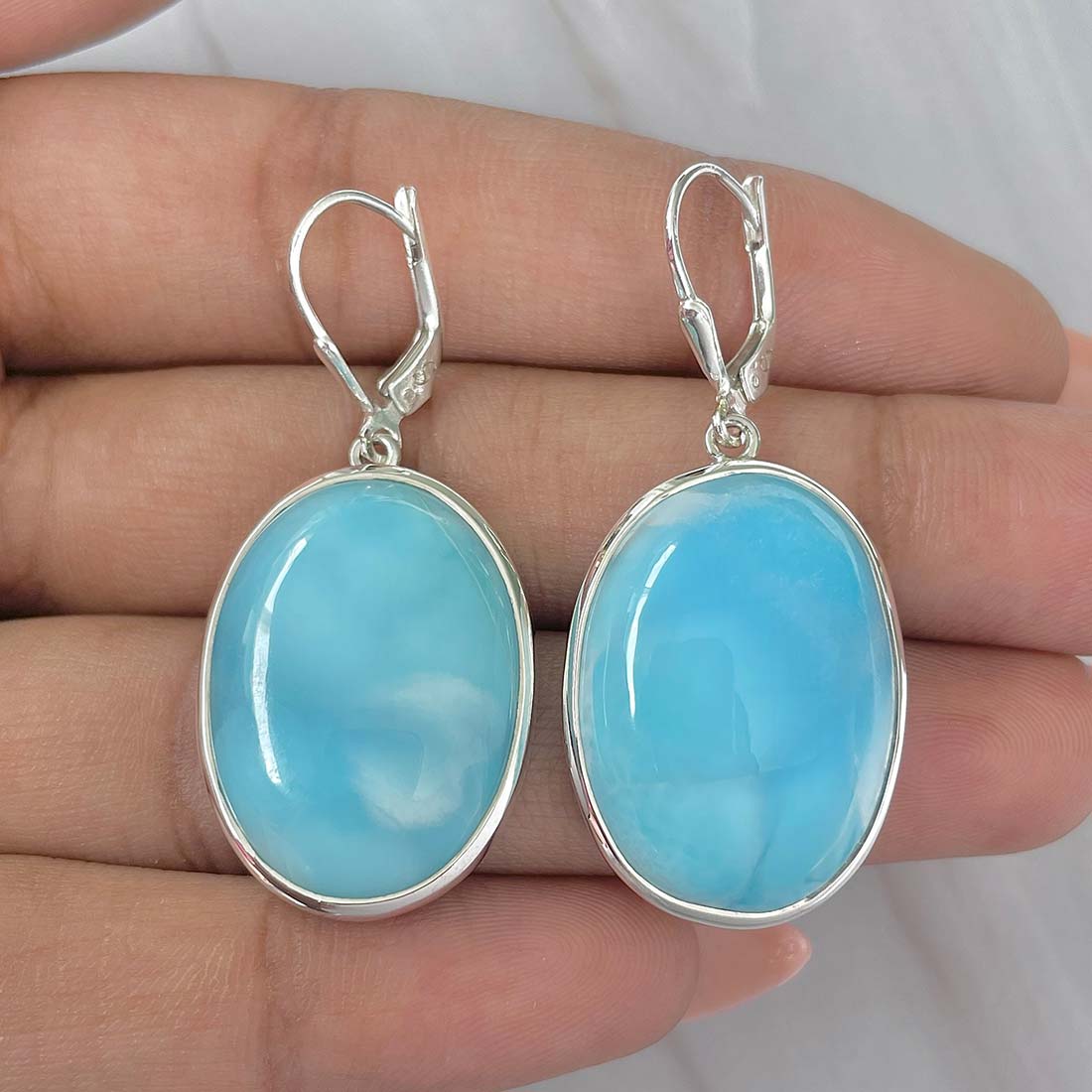 Larimar Earring-(LAR-E-180.)