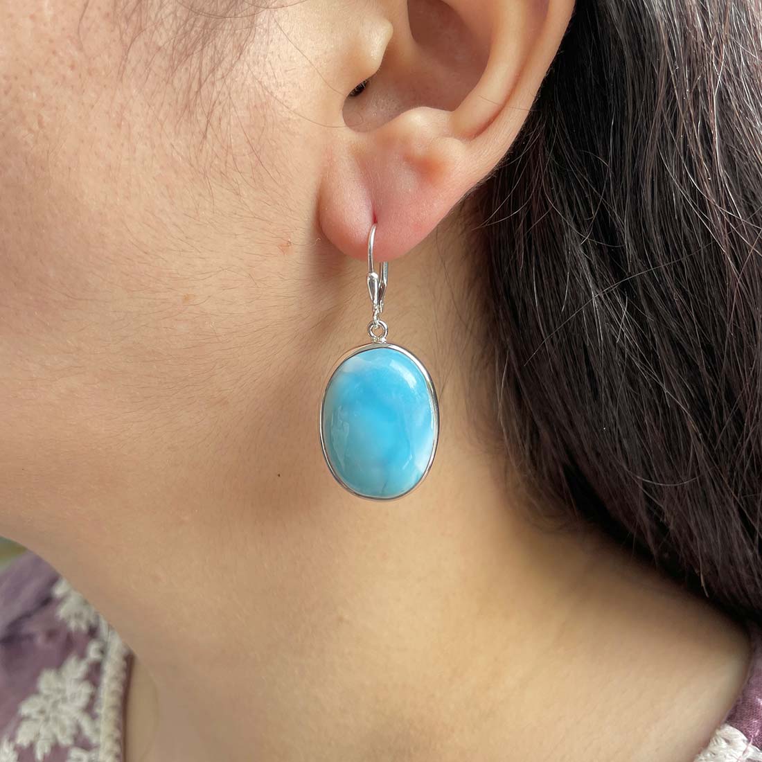 Larimar Earring-(LAR-E-180.)