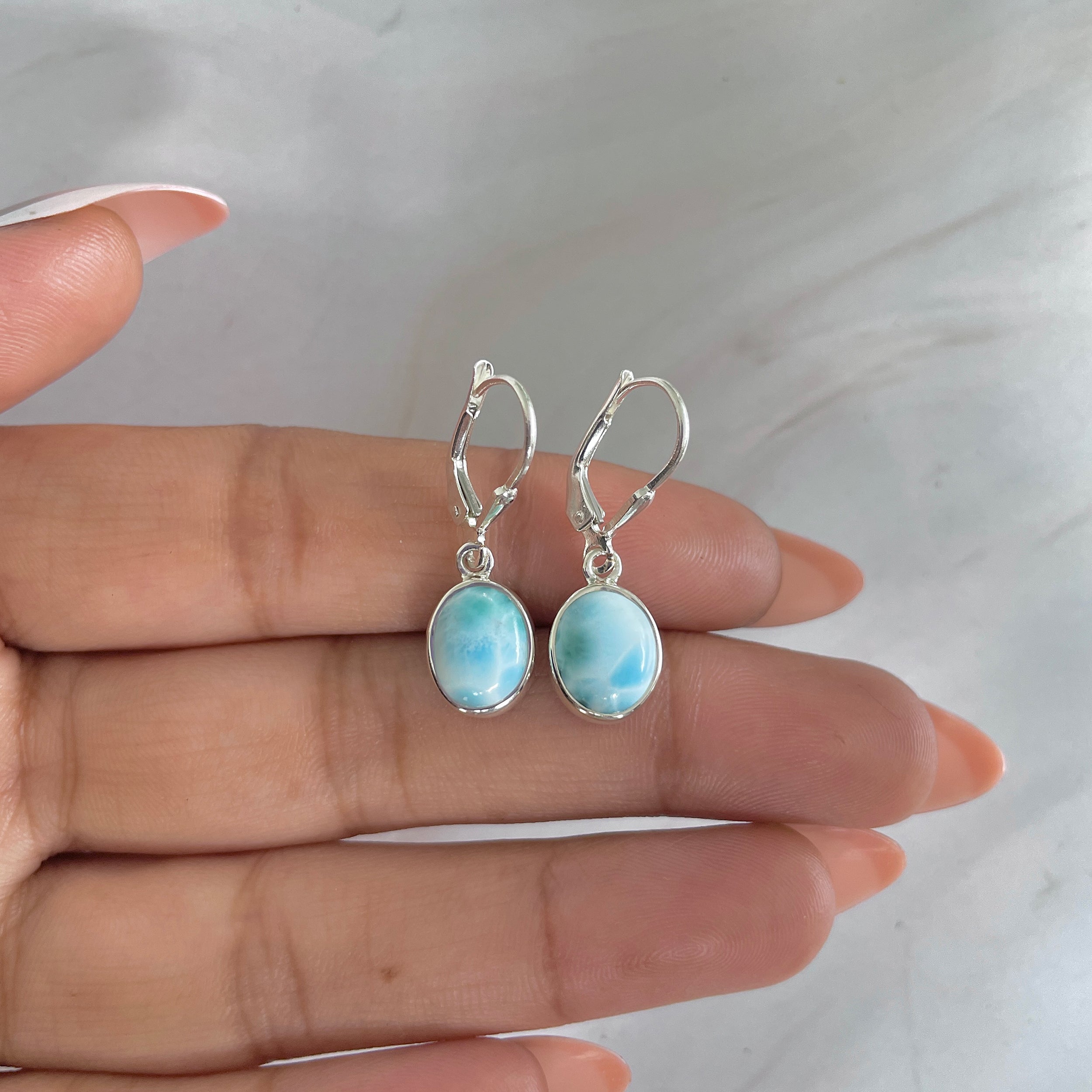 Larimar Earring-(LAR-E-1800.)