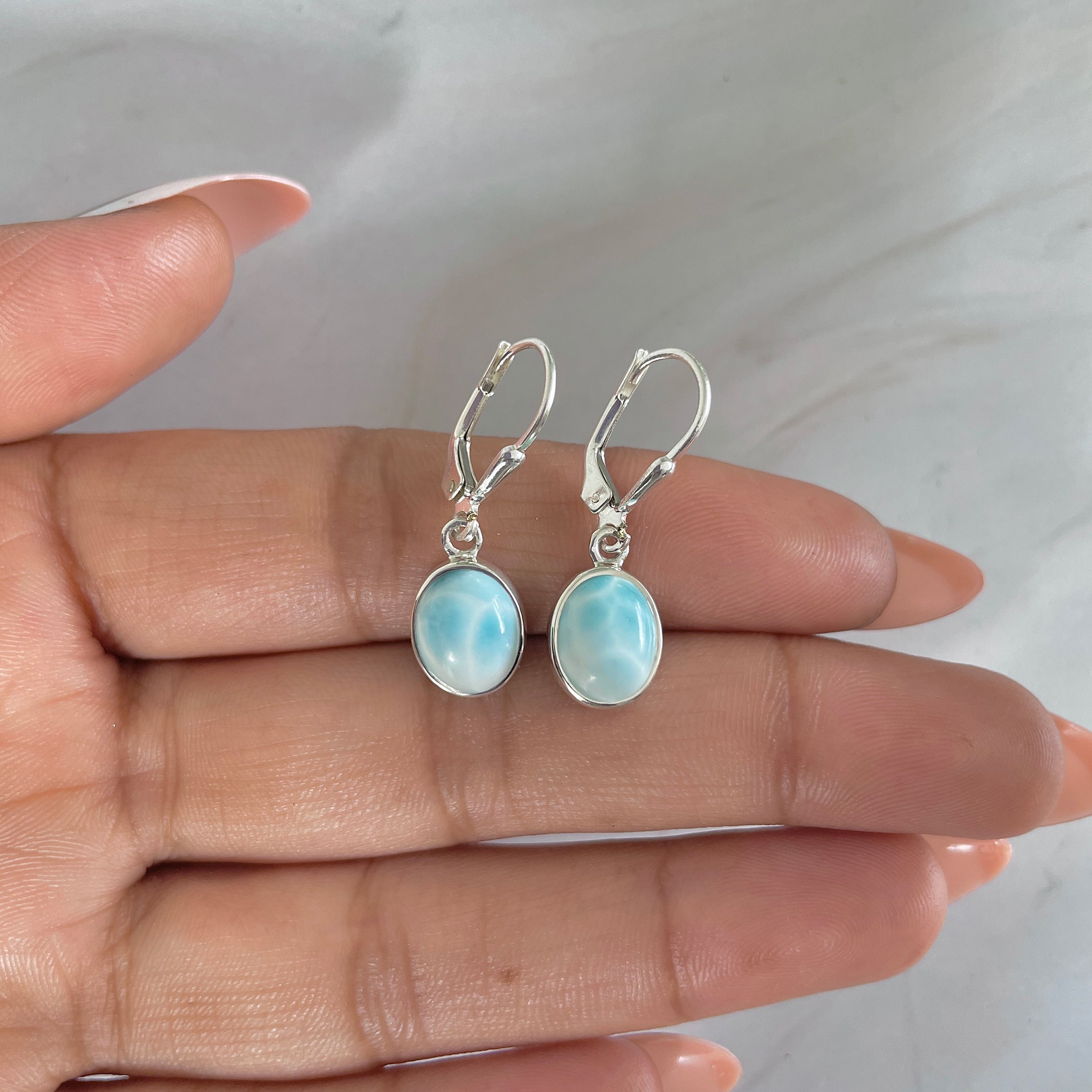 Larimar Earring-(LAR-E-1801.)