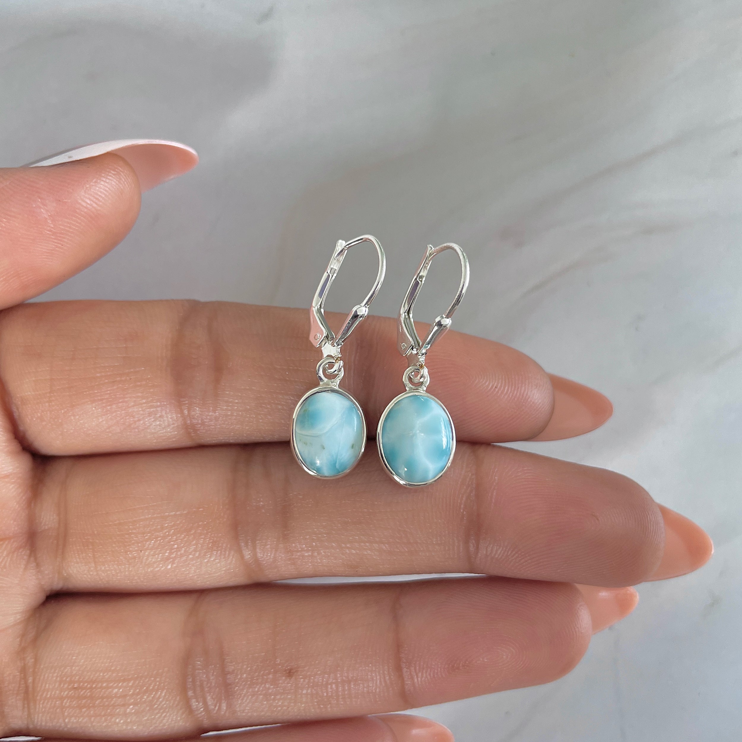Larimar Earring-(LAR-E-1807.)